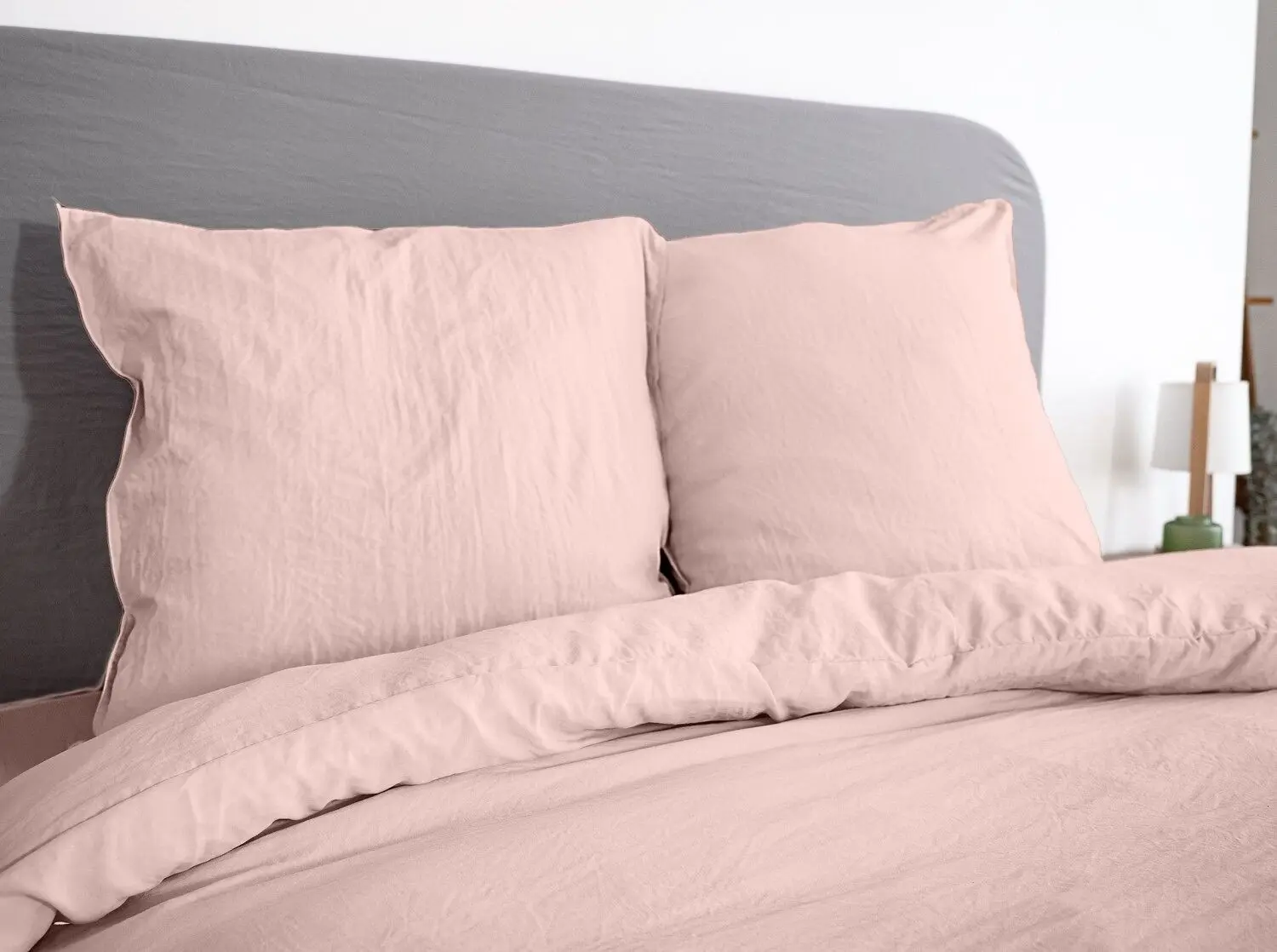 WASHED MICROFIBER SET 240X260cm POWDER PINK