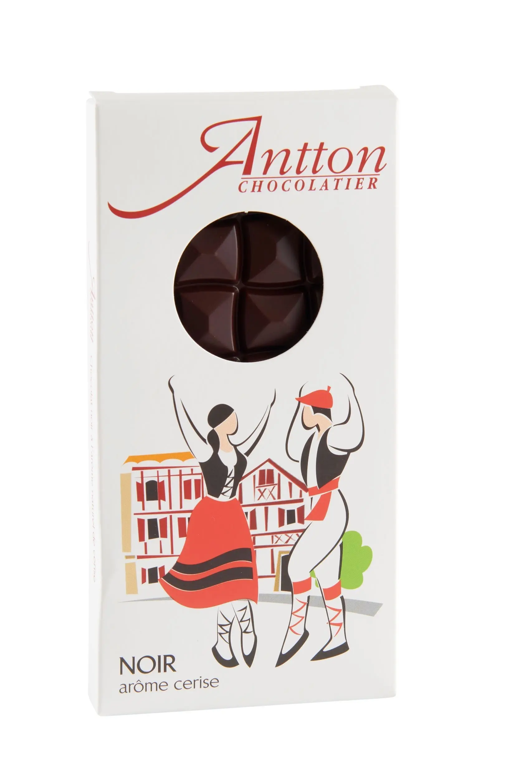 Dark chocolate bar with cherry flavor, 80g