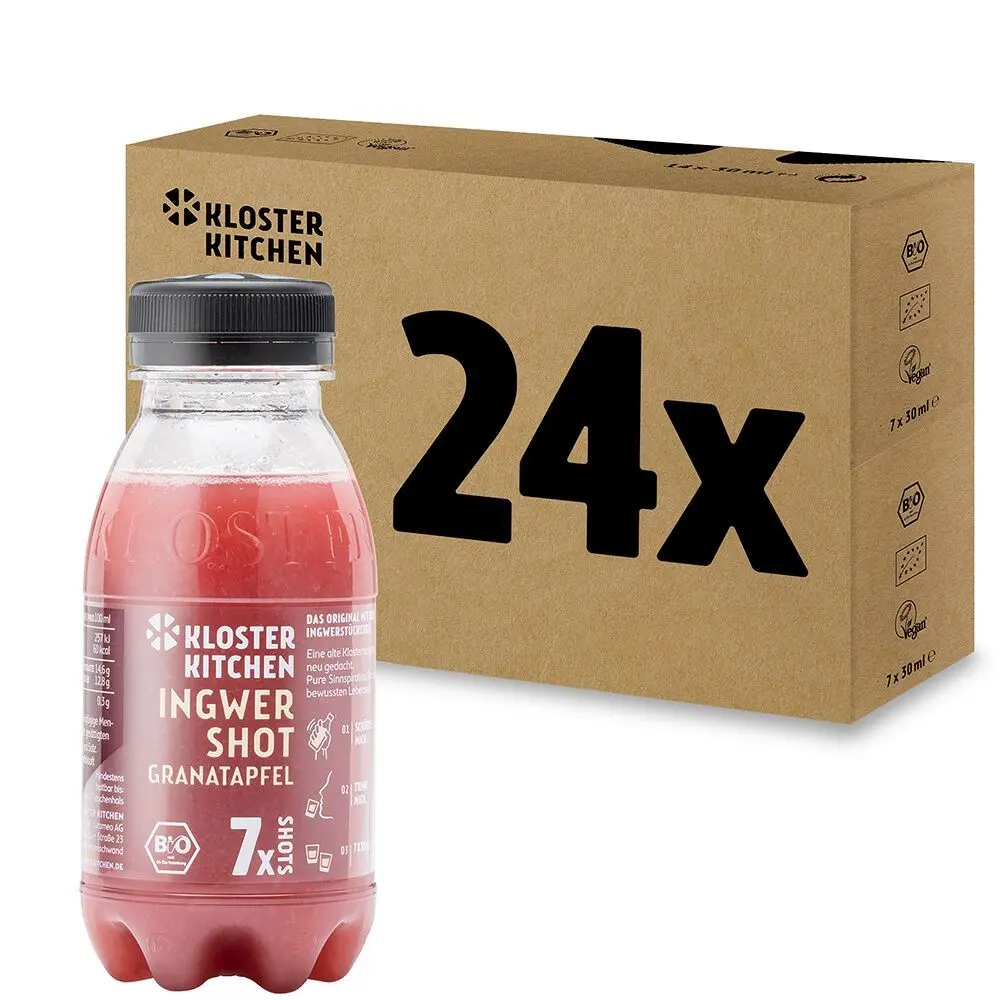 BIO Ingwer Shot Granatapfel 7SHOTS 250 ml (inkl. 0,25€ EINWEG Pfand)