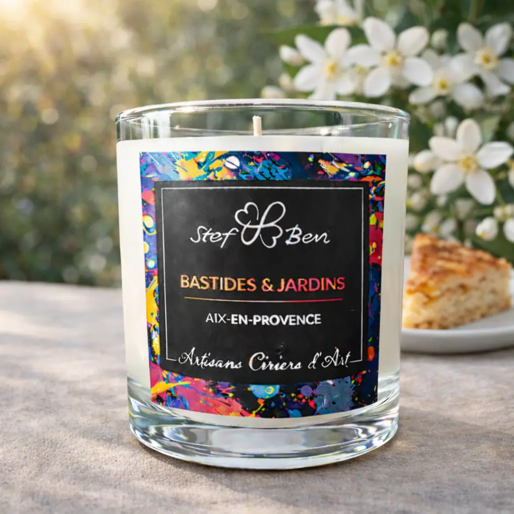 Bougie parfumée FLEUR D'ORANGER, coulée à la main par des ciriers d'art