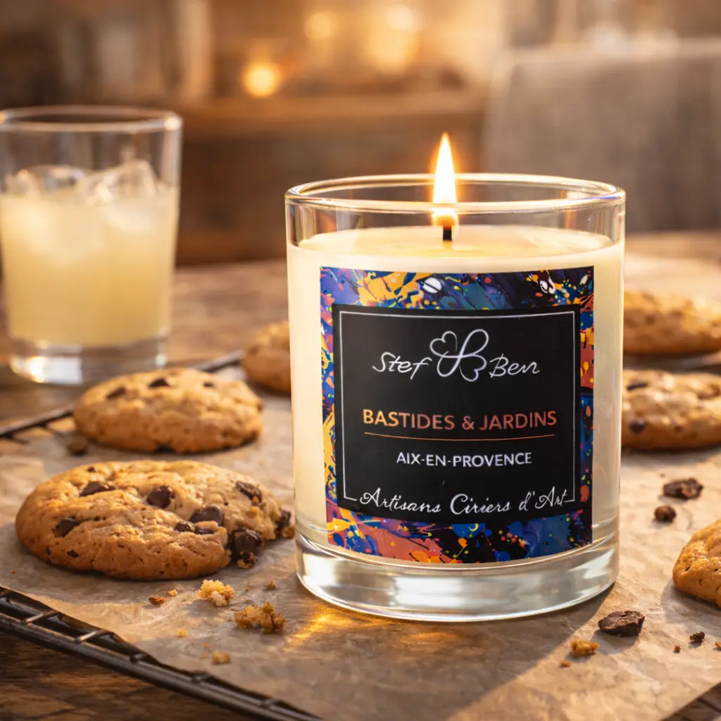 Bougie parfumée AMERICAN COOKIES, coulée à la main par des ciriers d'art