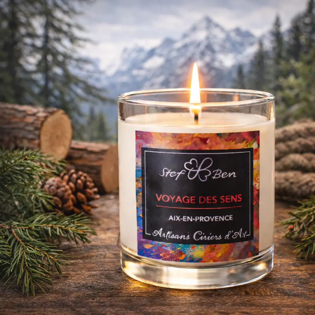 Bougie parfumée CÈDRE DU LIBAN, coulée à la main par des ciriers d'art