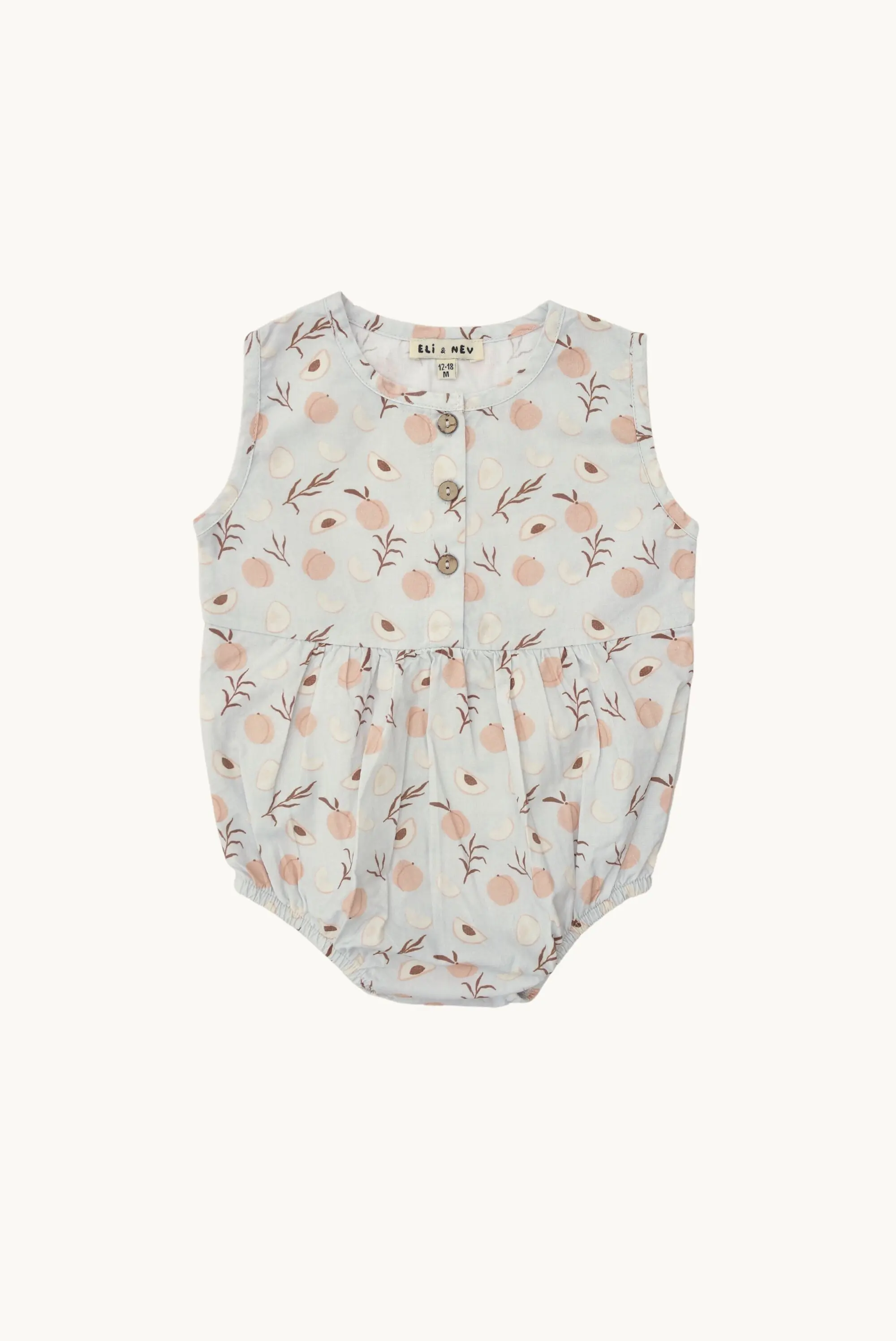 Strampler für Kinder/Babys, 100 % Baumwolle, OEKO-TEX, Pfirsichmuster