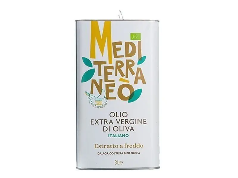 100% ITALIAN ORGANIC Extra Virgin Olive Oil Mediterraneò 3 l