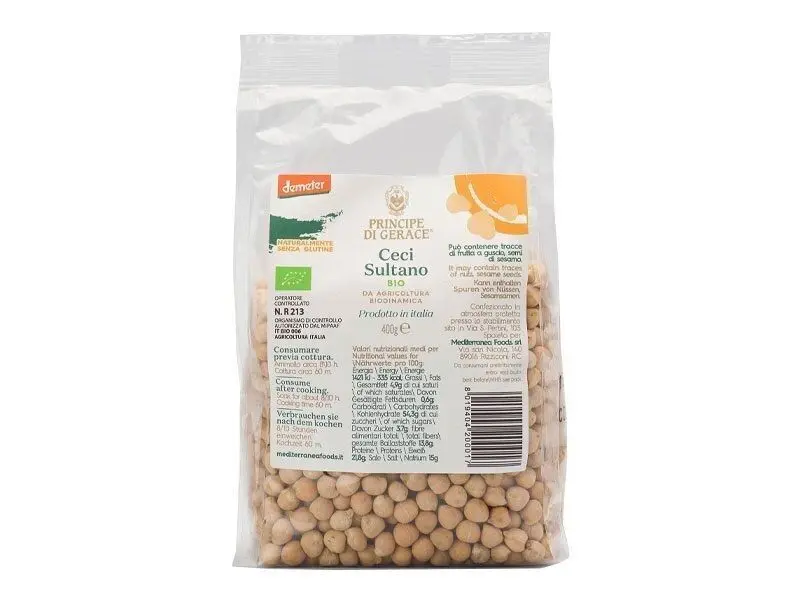 Dried Sultan chickpeas 400 gr from gluten-free biodynamic agriculture