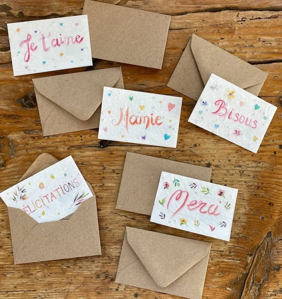 Minis enveloppes krafts pour mini cartes à planter