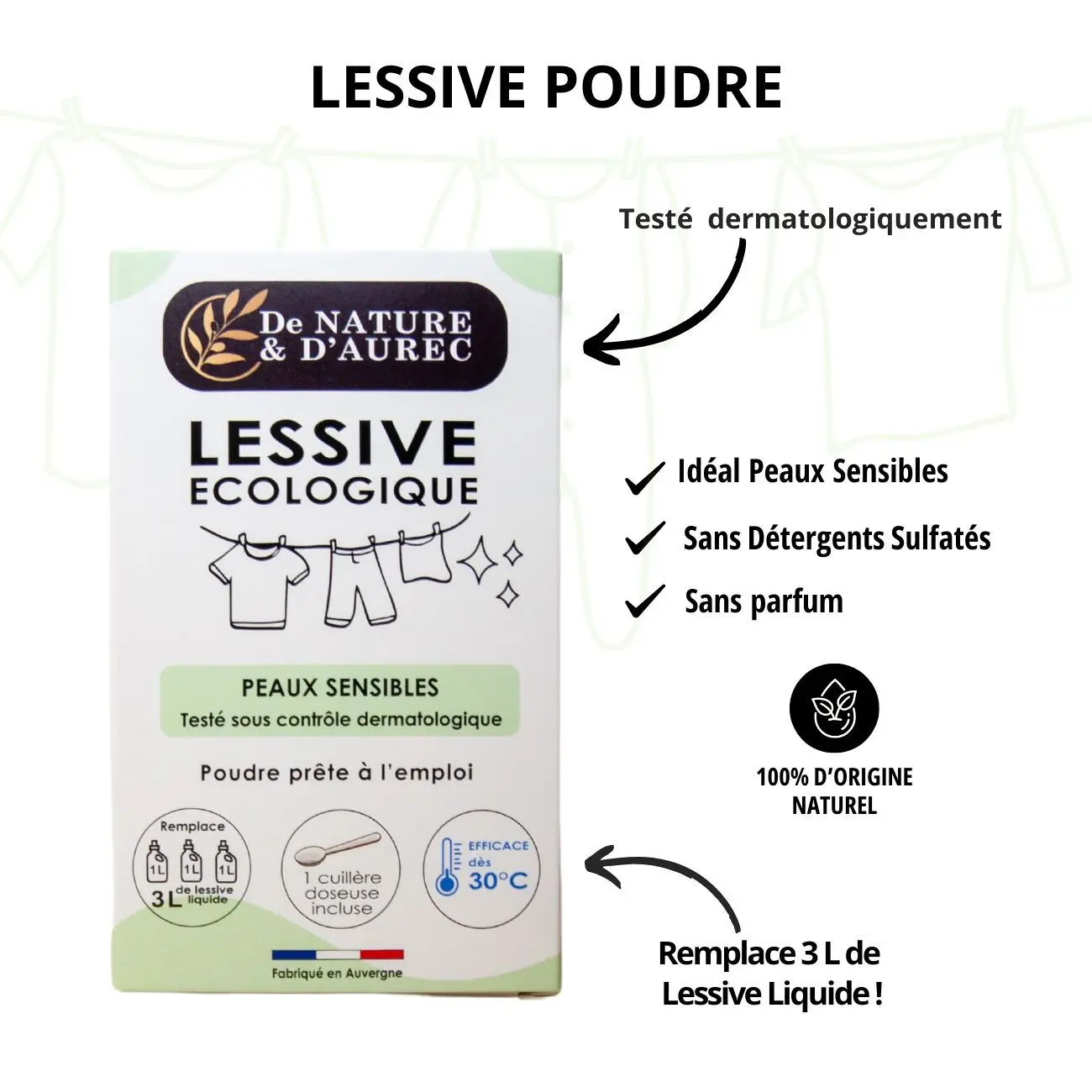 Eco-friendly laundry detergent (120 g) - 60 washes