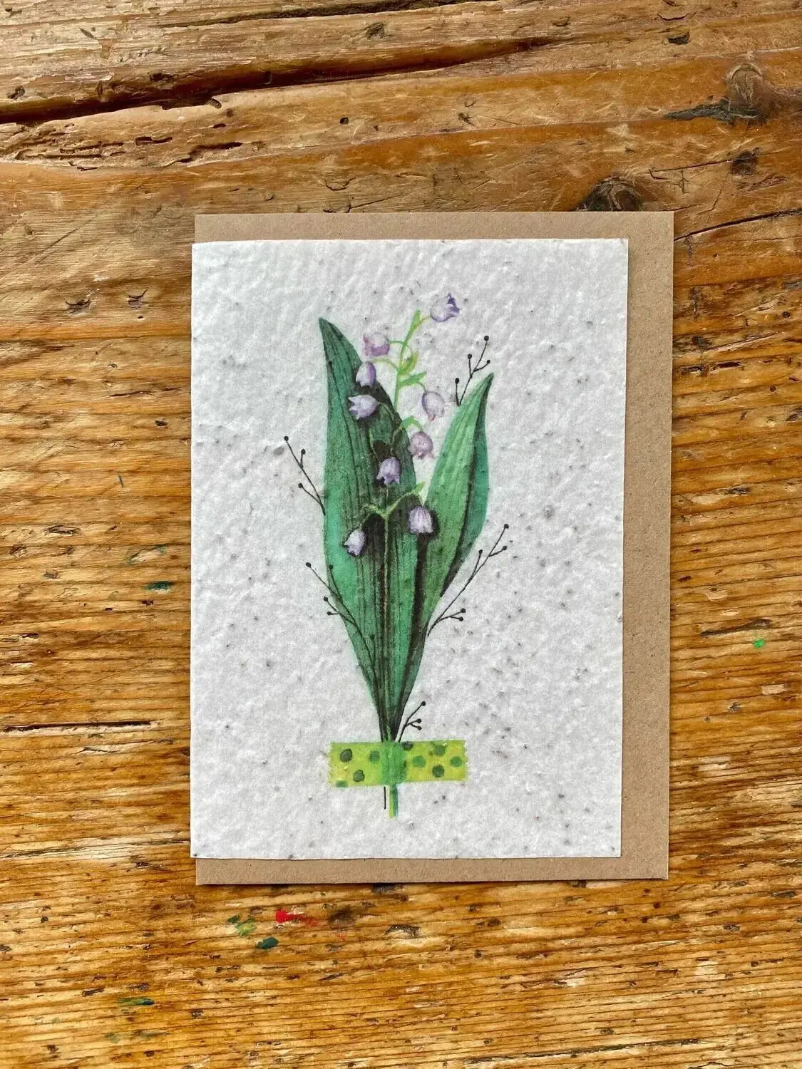 Seeded greeting card to plant Lily of the valley