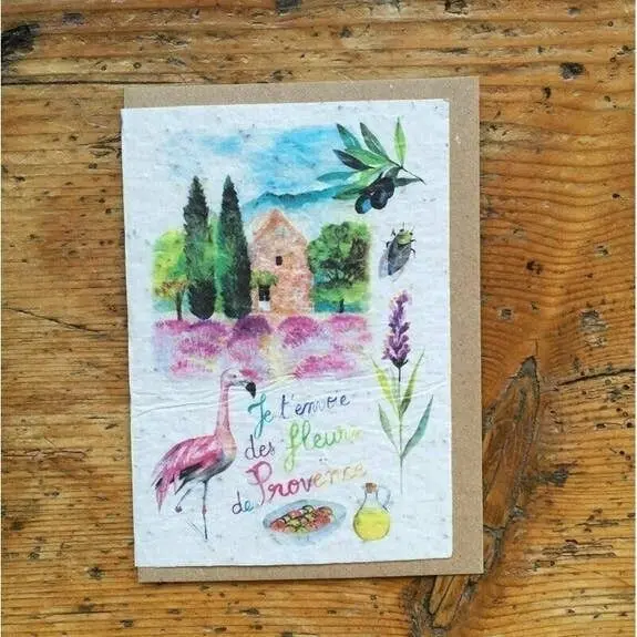 Provence seeded greeting card to plant in pack of 1 x 5