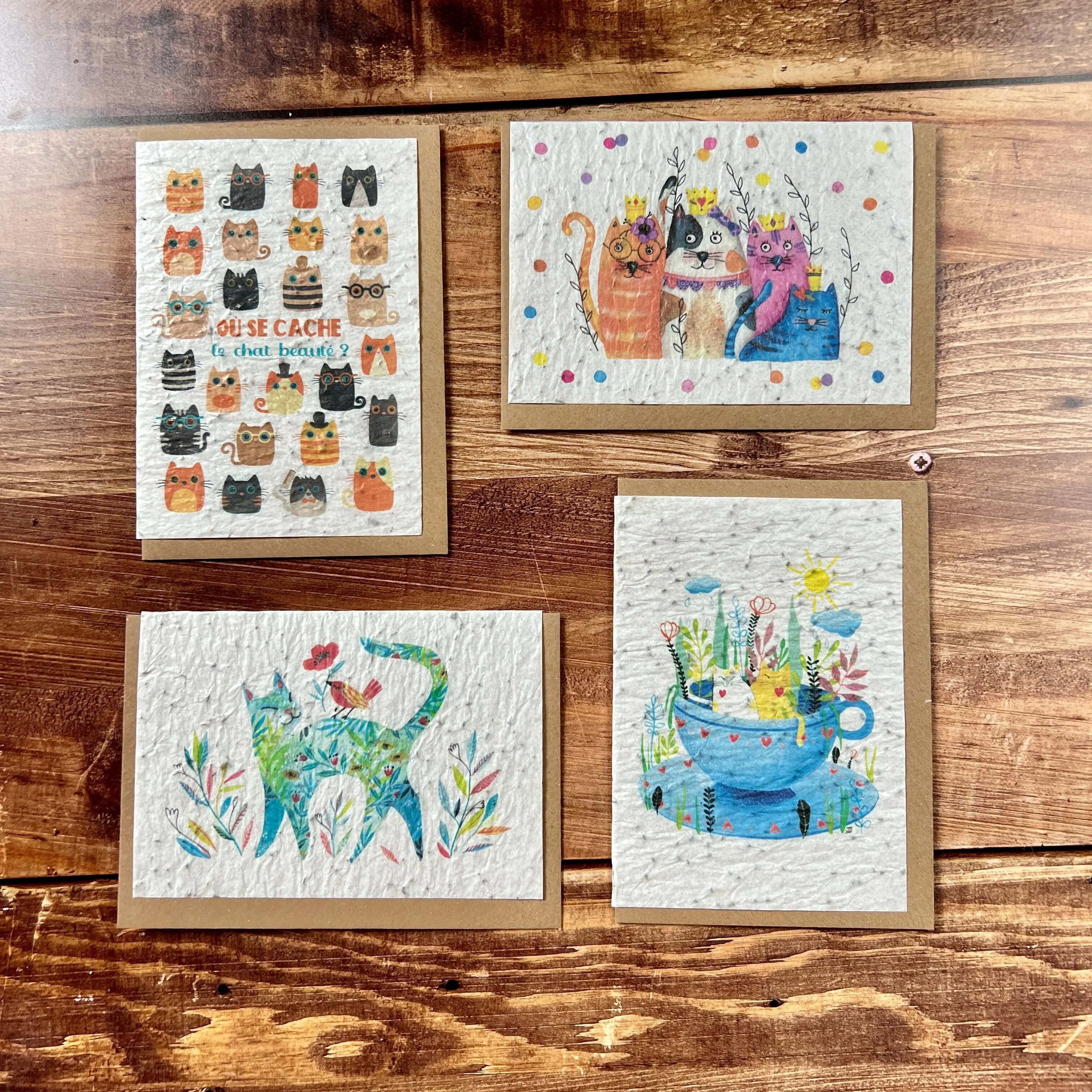 Seeded greeting card to plant cat in 3 x 4