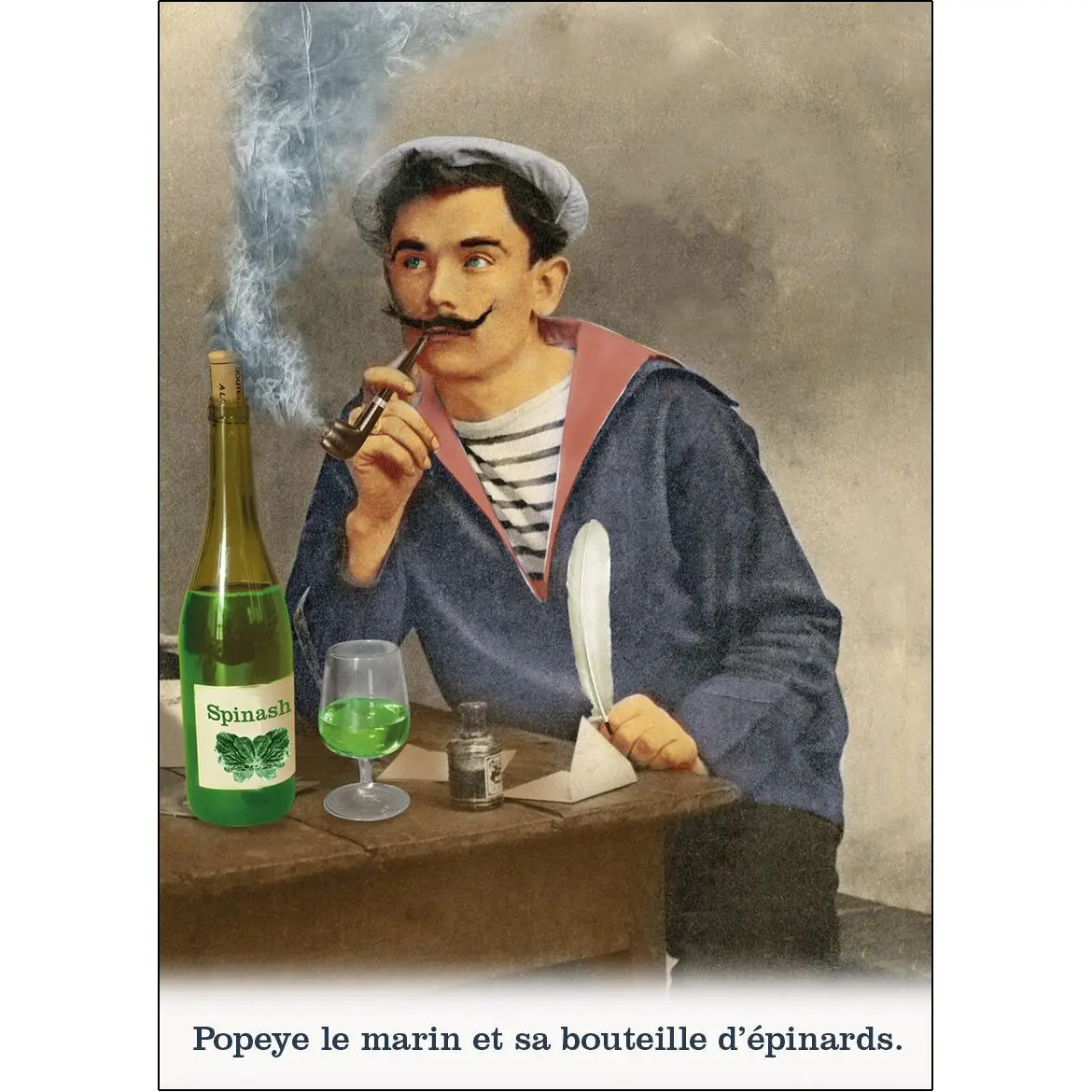 Postcard - Popeye the sailor and his bottle of spinach.