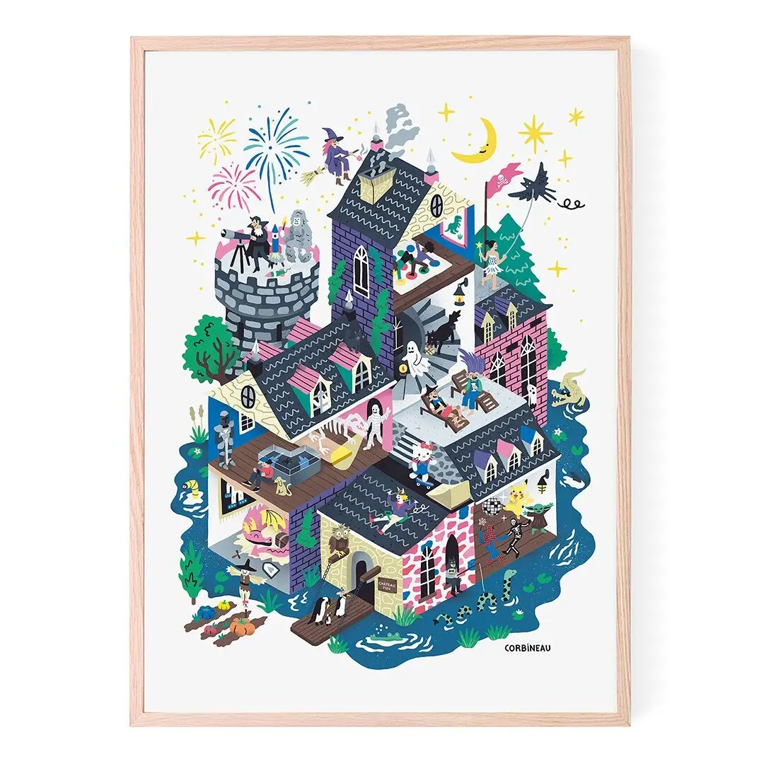 Poster - Fun White Castle by Antoine Corbineau