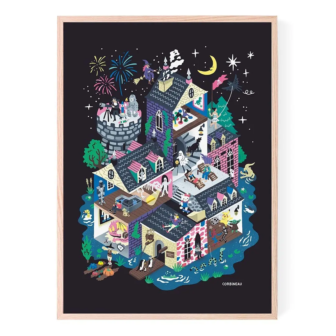 Poster - Fun Black Castle by Antoine Corbineau