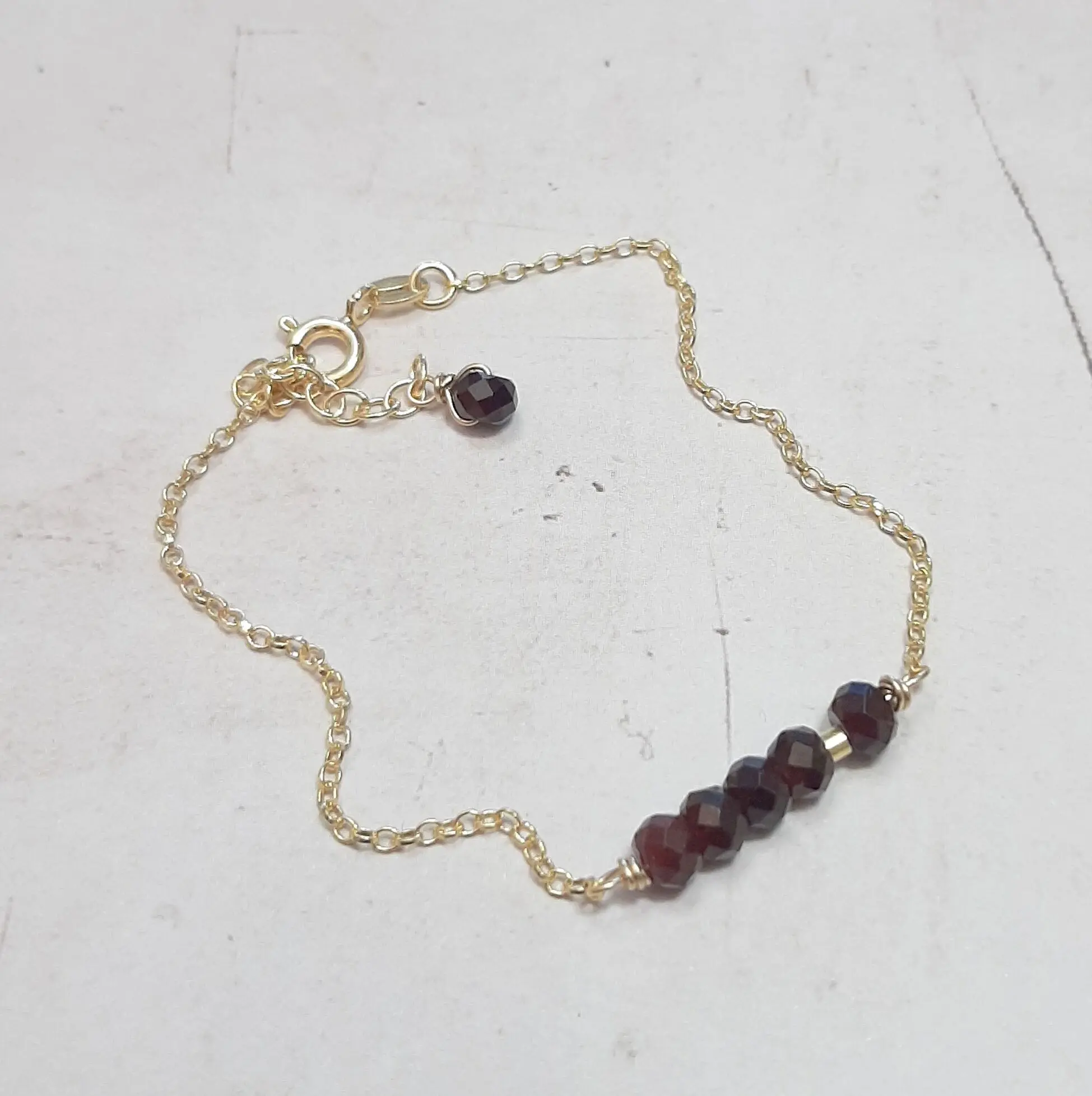 Mayan 925 Silver Garnet Bracelet