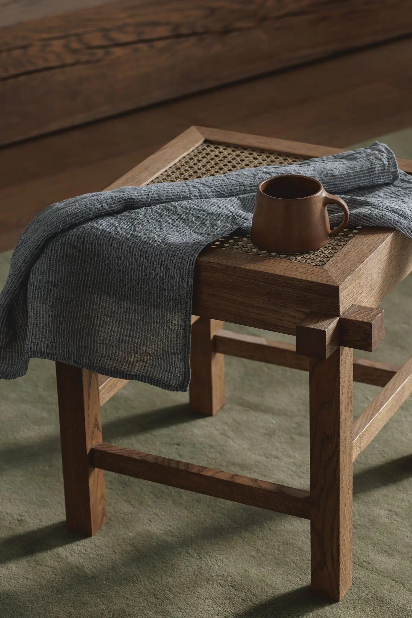 Linen Tea towel (dish towel) / Denim stripes