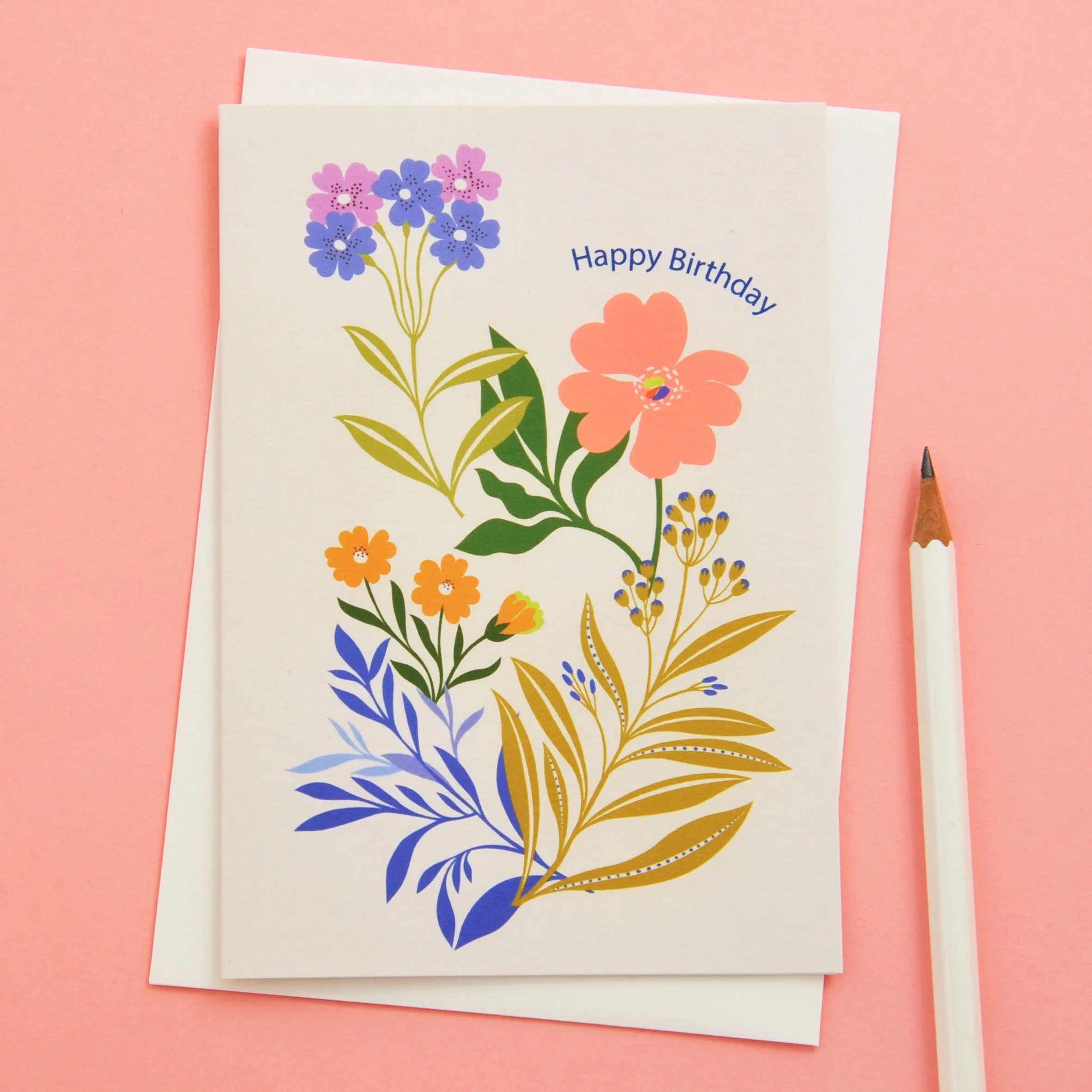 Blumengrußkarte „Alles Gute zum Geburtstag“