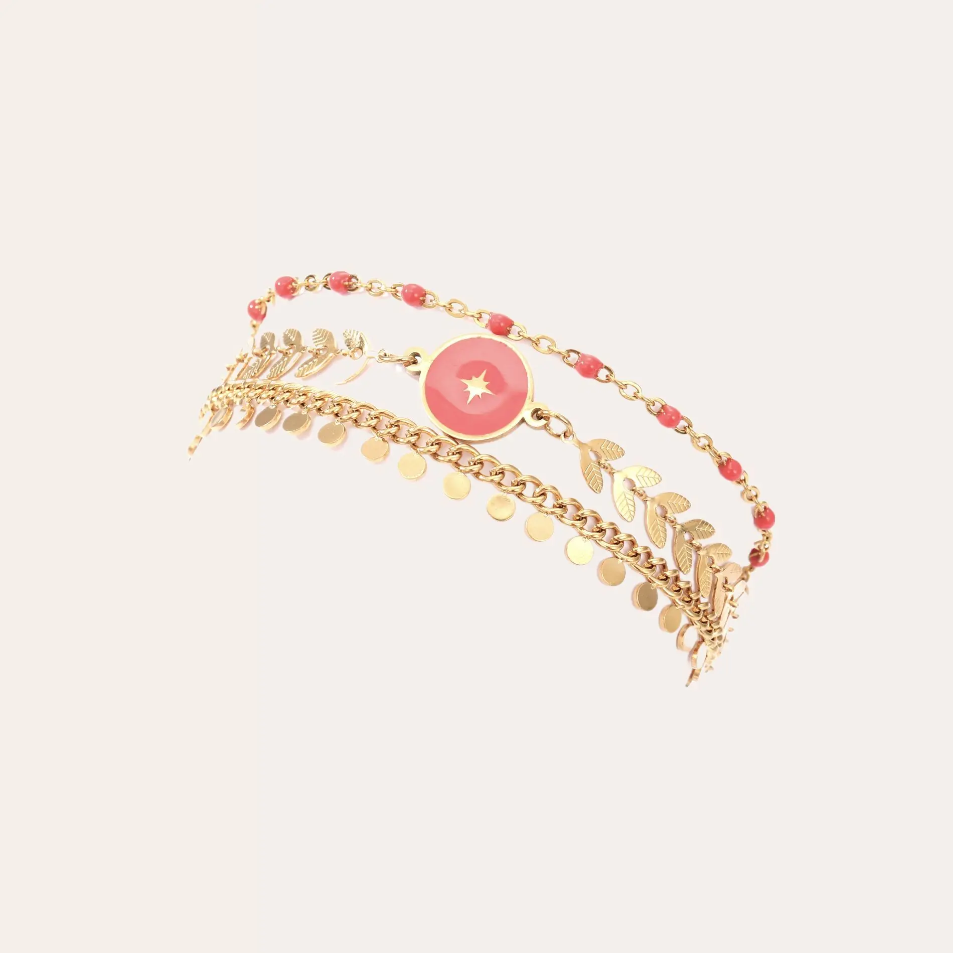 CORAL ENAMEL BRACELET