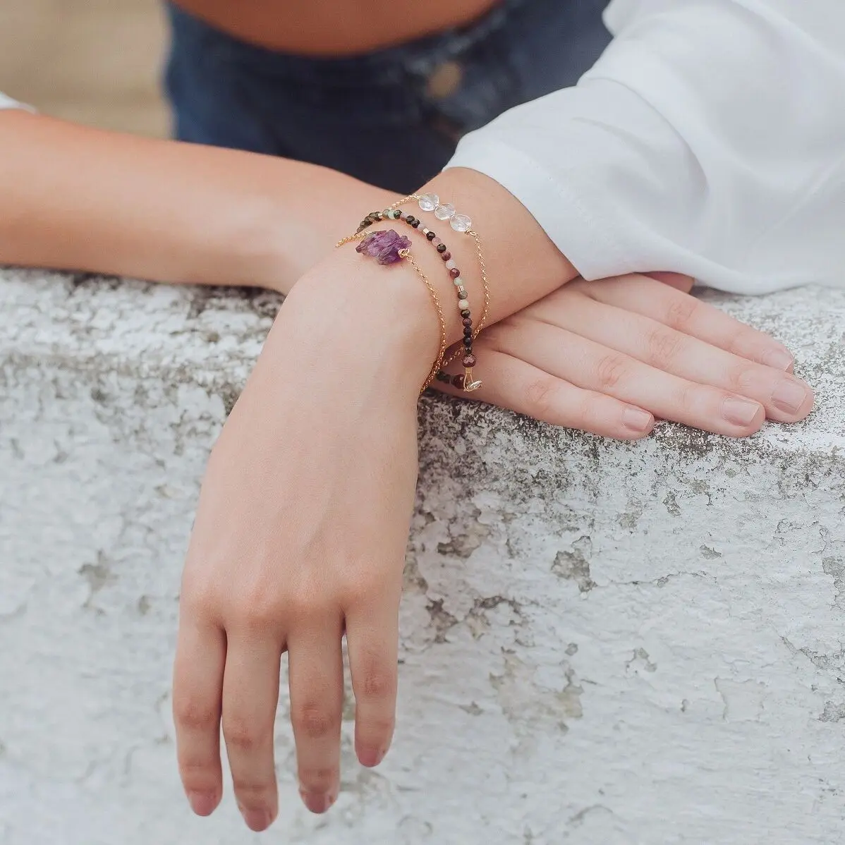 Multicolored Tourmaline and 925 Silver Bracelet