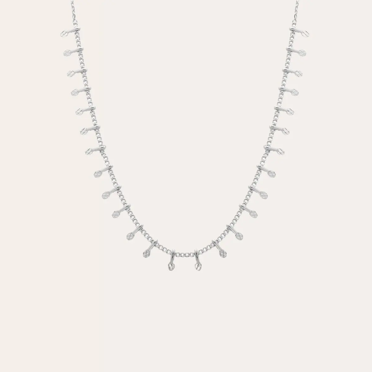 SILVER PAMPI NECKLACE