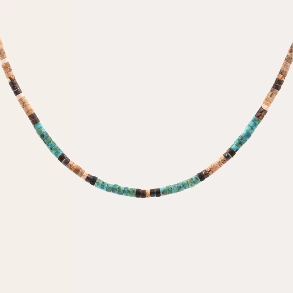 African Turquoise Heishi Necklace
