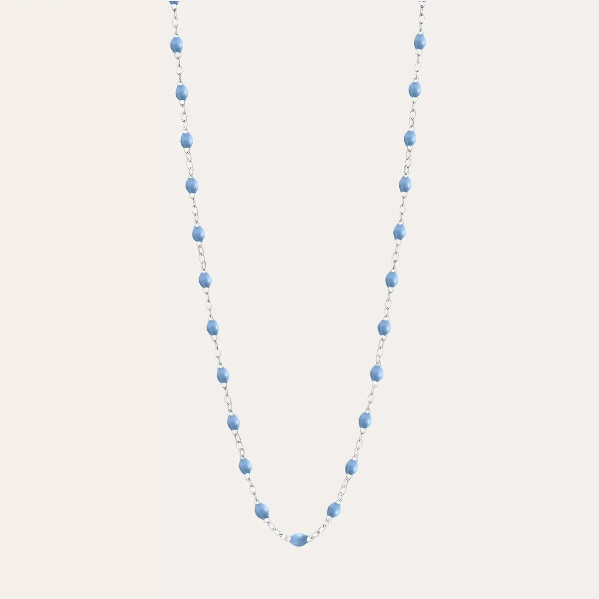 SKY BLUE SILVER RESIN NECKLACE