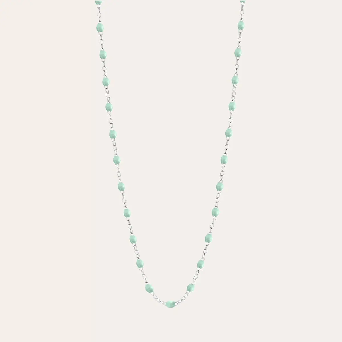 WATER GREEN SILVER RESIN NECKLACE