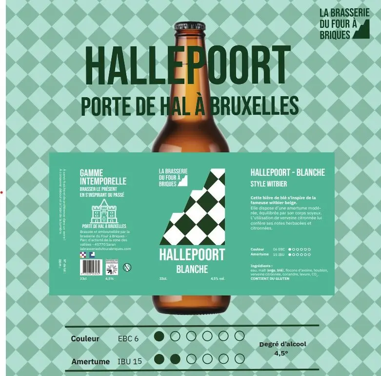 HALLEPOORT - WITBIER 4,5° (blanche)