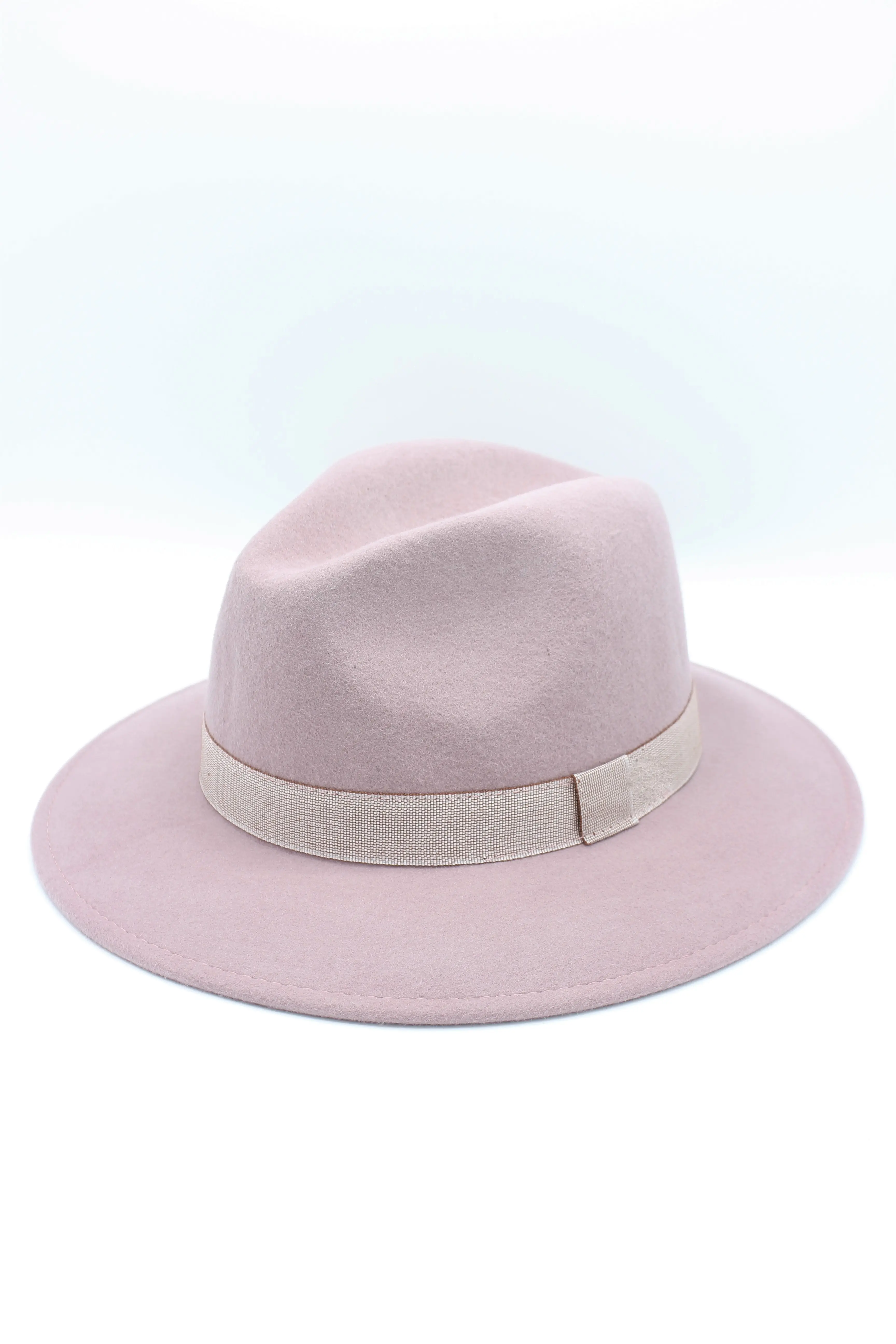Chapeau Fedora en laine avec ruban Gros Grain