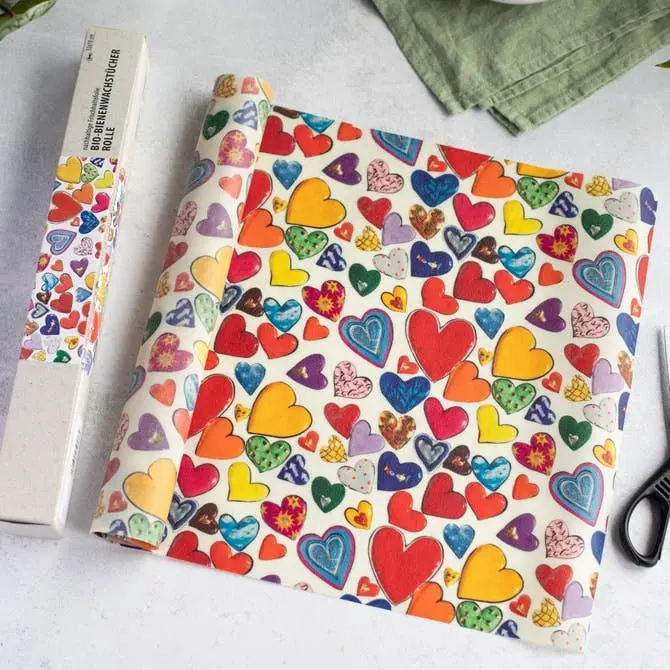 Organic beeswax cloth roll - from the heart