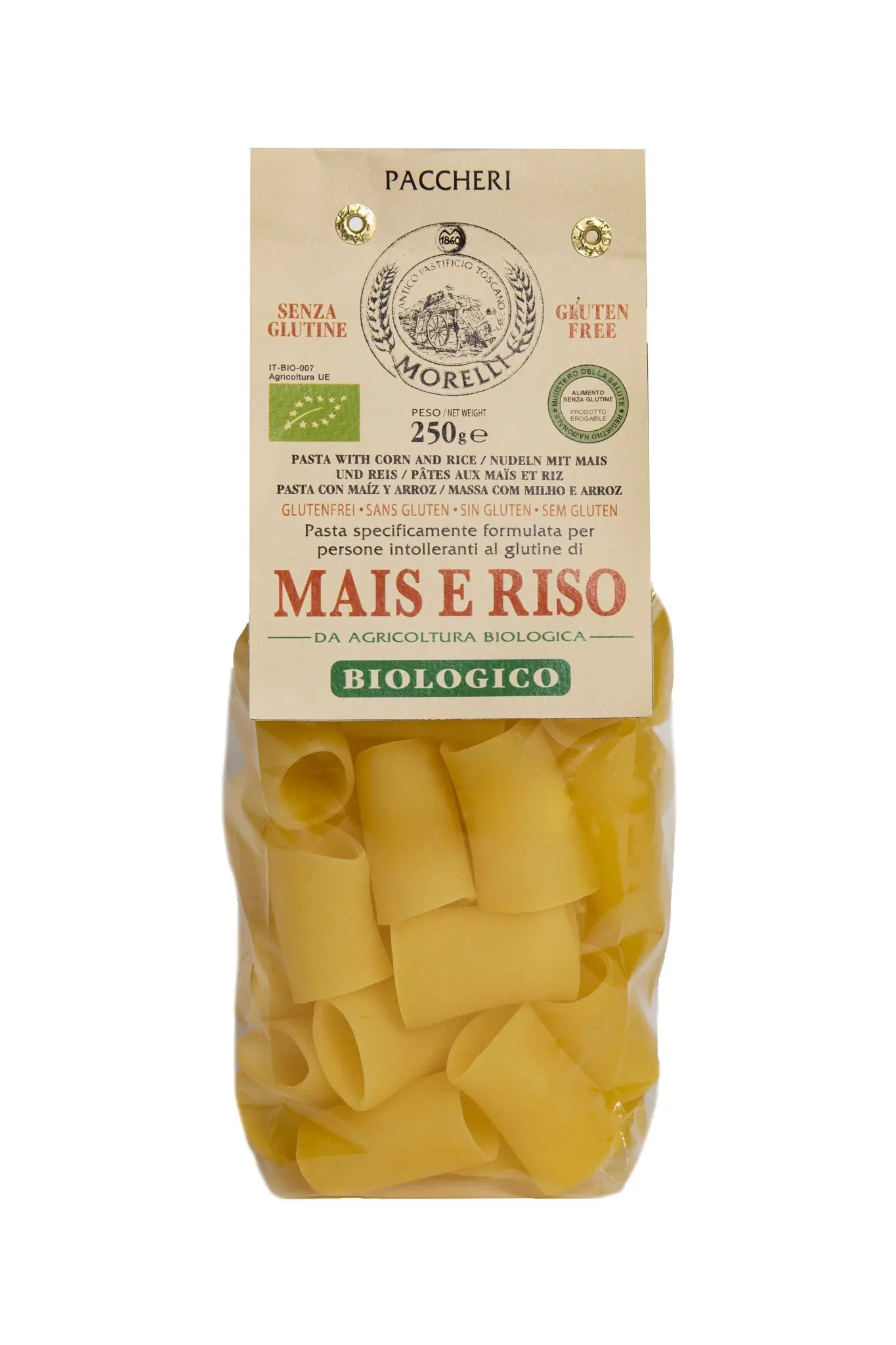 Pasta Paccheri Rice and Corn Gluten-free organic g.250