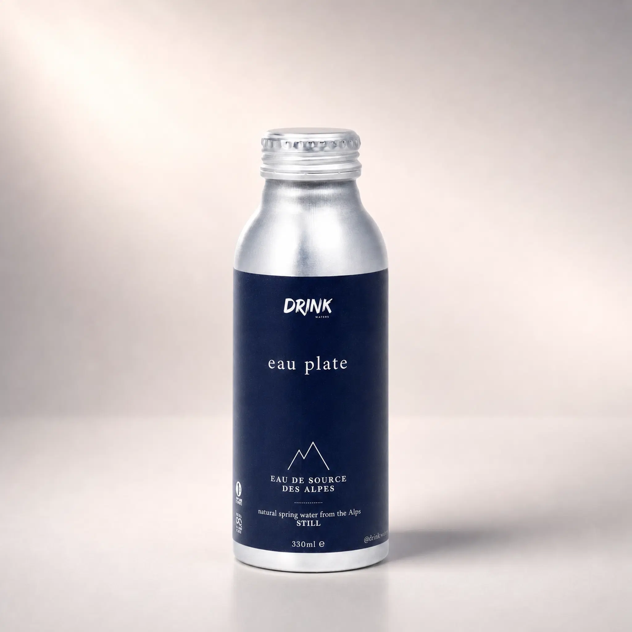 Premium-Stilles Wasser aus den Alpen – 330 ml recycelbare Aluminiumflasche (12er-Packung)