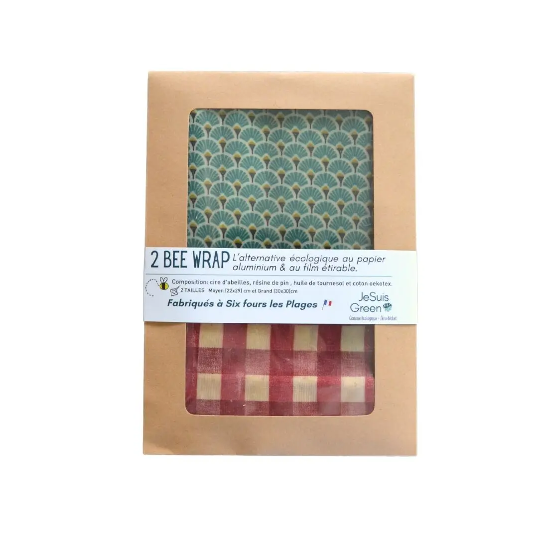Bee Wrap Reusable and zero waste packaging 2 duo sizes M (22cm*29cm), L (30cm*30cm)