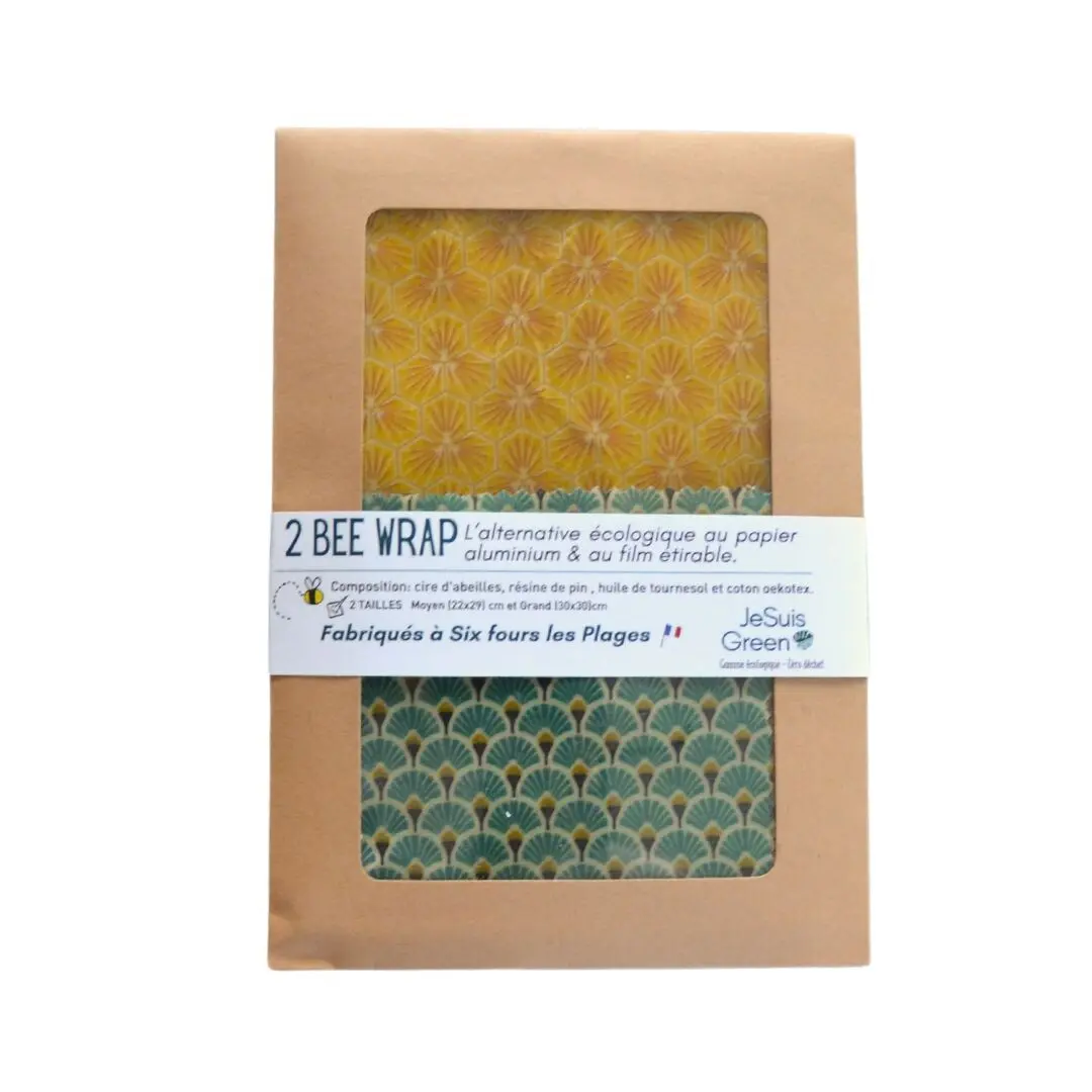 Bee Wrap Reusable and zero waste packaging 2 duo sizes M (22*29cm), L (30cm * 30cm)