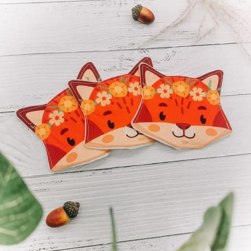Confezione da 3 cotoni lavabili con motivo animalier