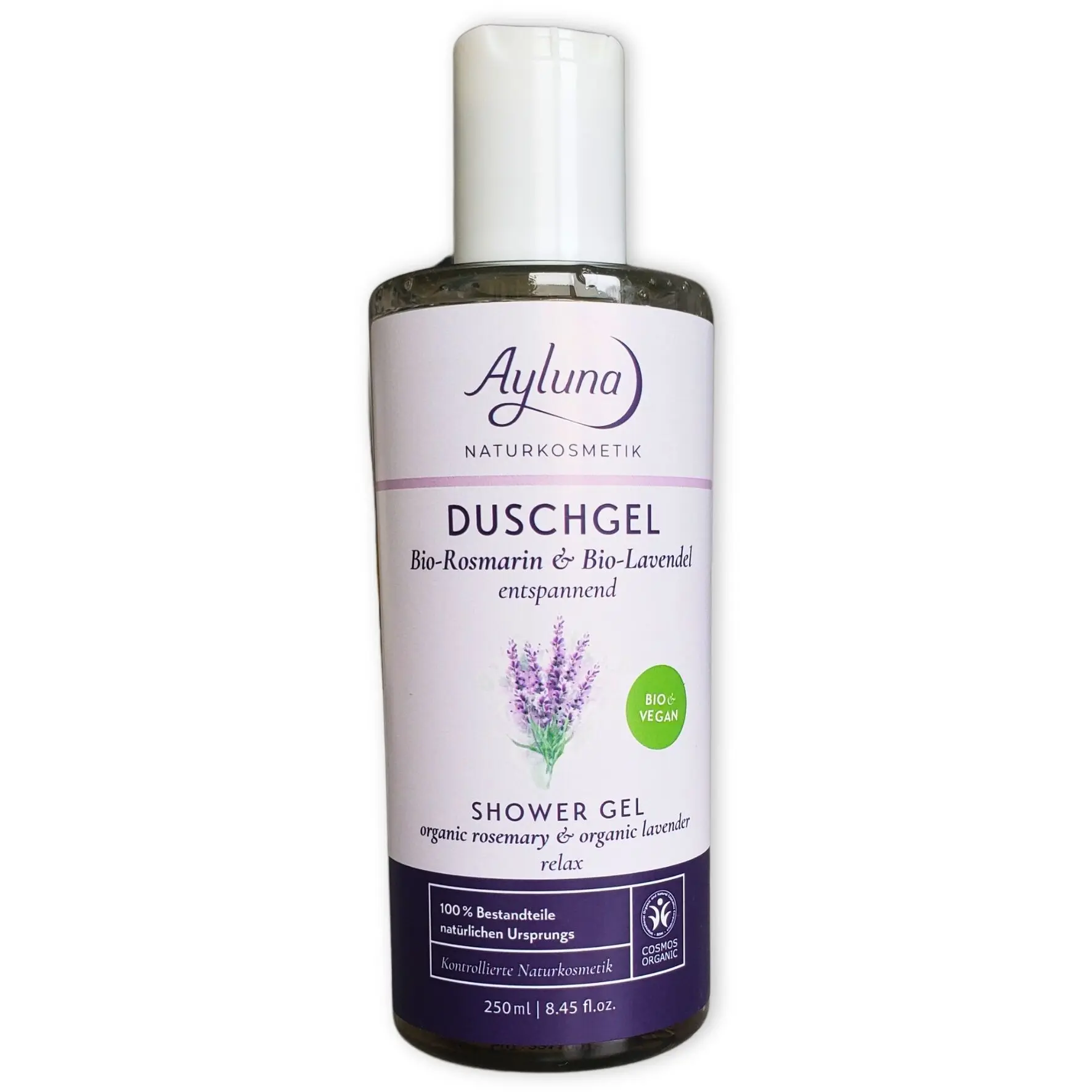 Shower gel organic rosemary & organic lavender relaxing