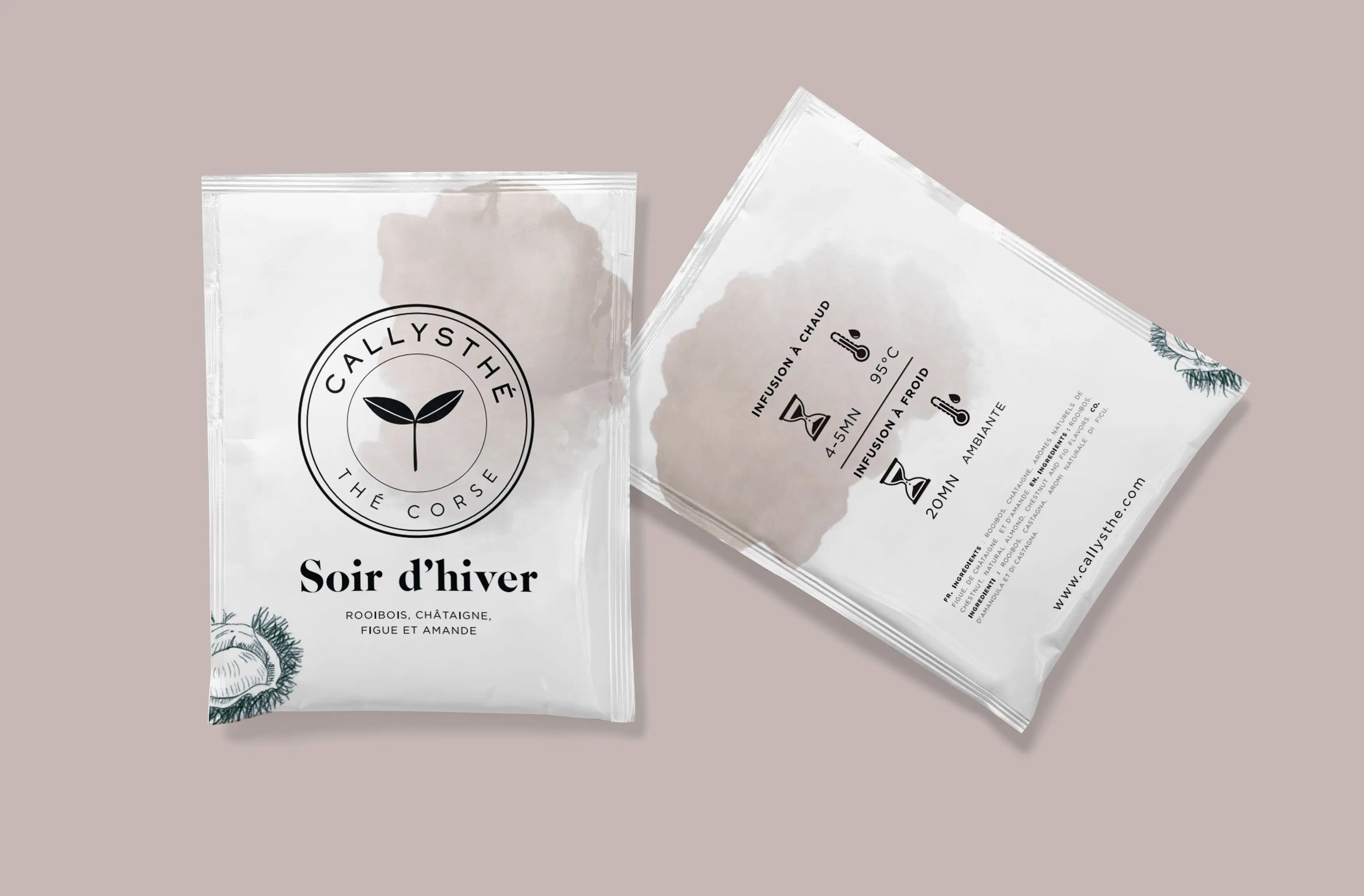 Tarde de invierno - Rooibos, castaña, higo, almendra - Caja de 20 bolsitas individuales