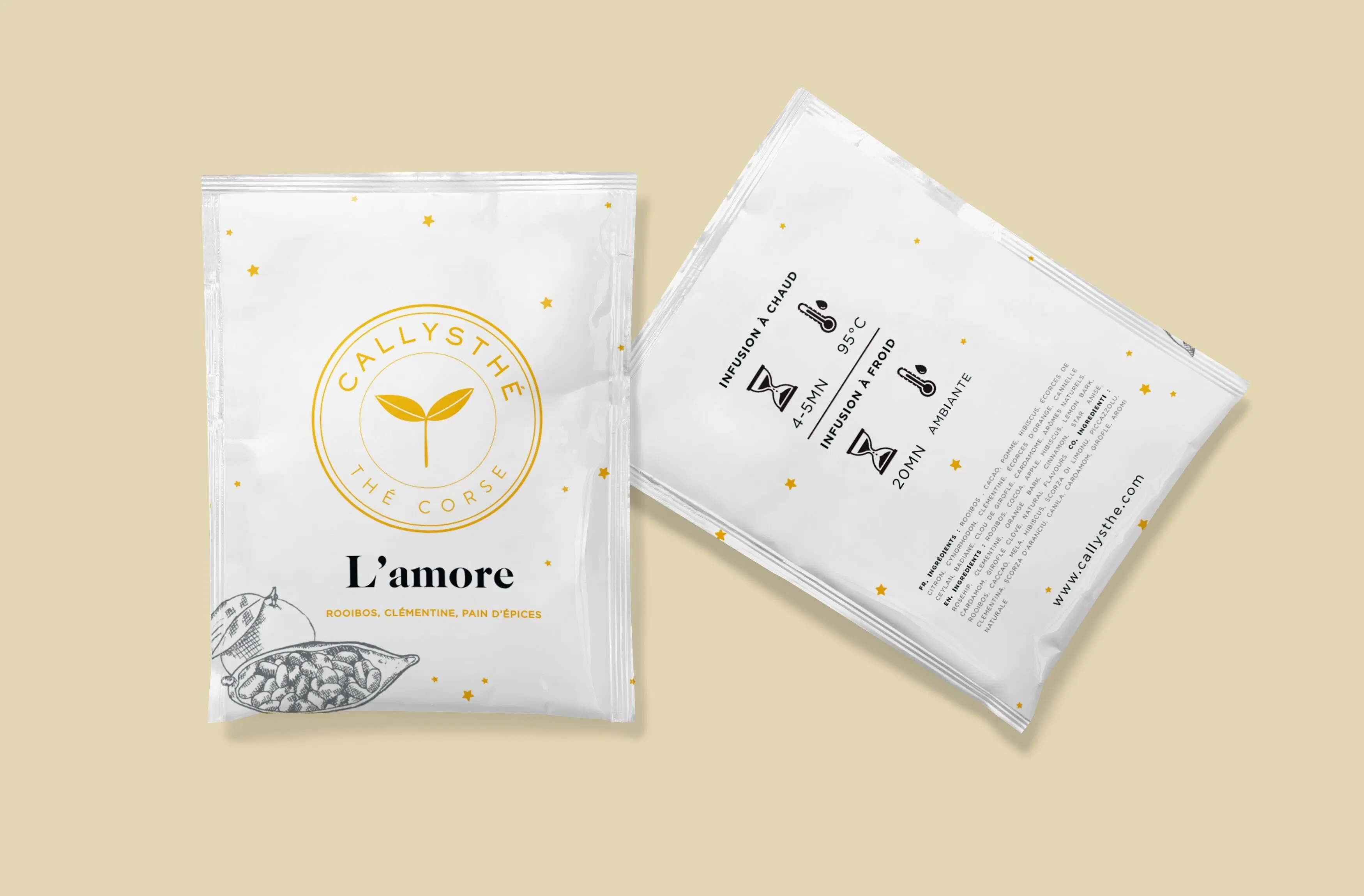 Amore - Rooibos con clementina, cacao y especias navideñas - Caja de 20 sobres individuales