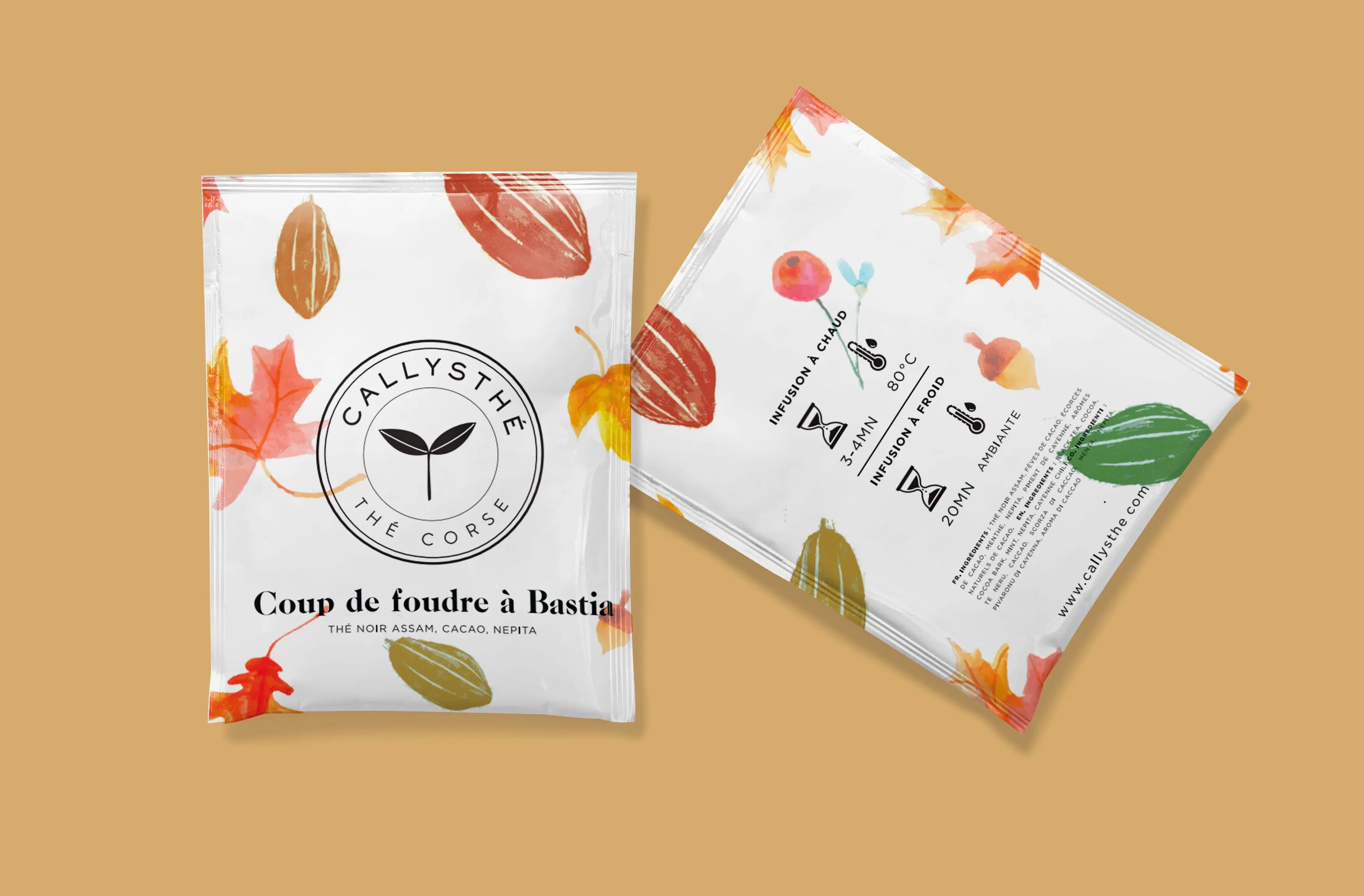Amor a primera vista en Bastia - Té negro, cacao, menta, nepita - Caja de 20 bolsitas individuales