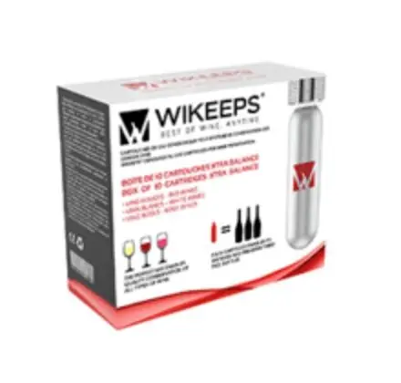 10 * Cartucce Wikeeps - Vino fermo - Argon + CO2