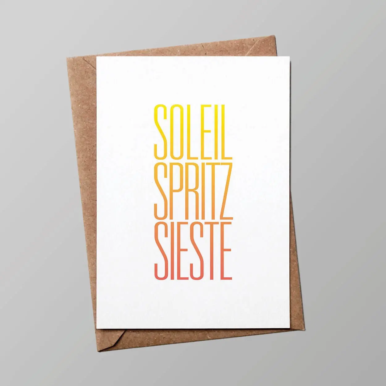 Holiday Postcard – "Sun, Spritz, Nap" – Summer Humor – Lifestyle – Made in France
