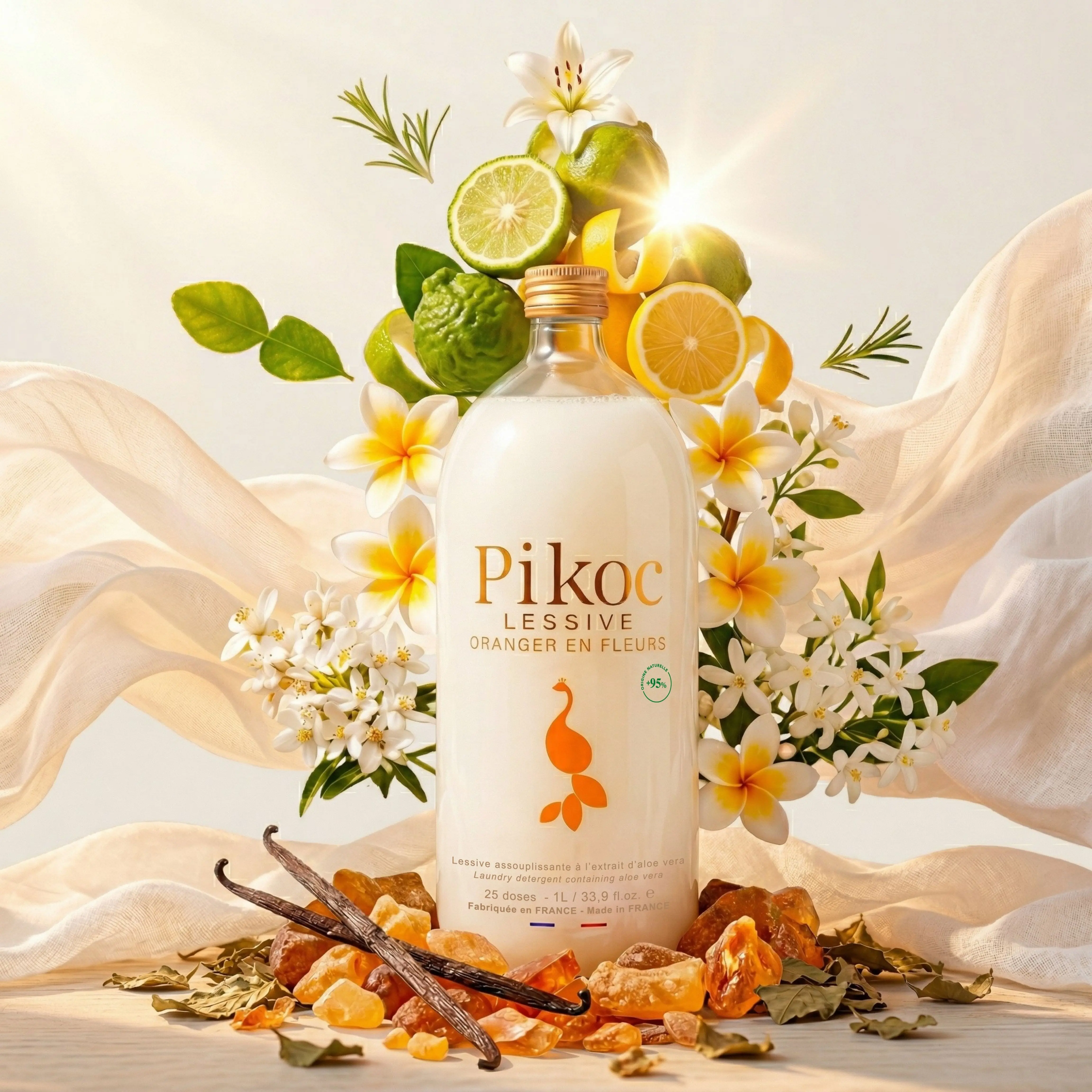 Lessive Oranger en Fleurs 1L  - hypoallergénique Bébé