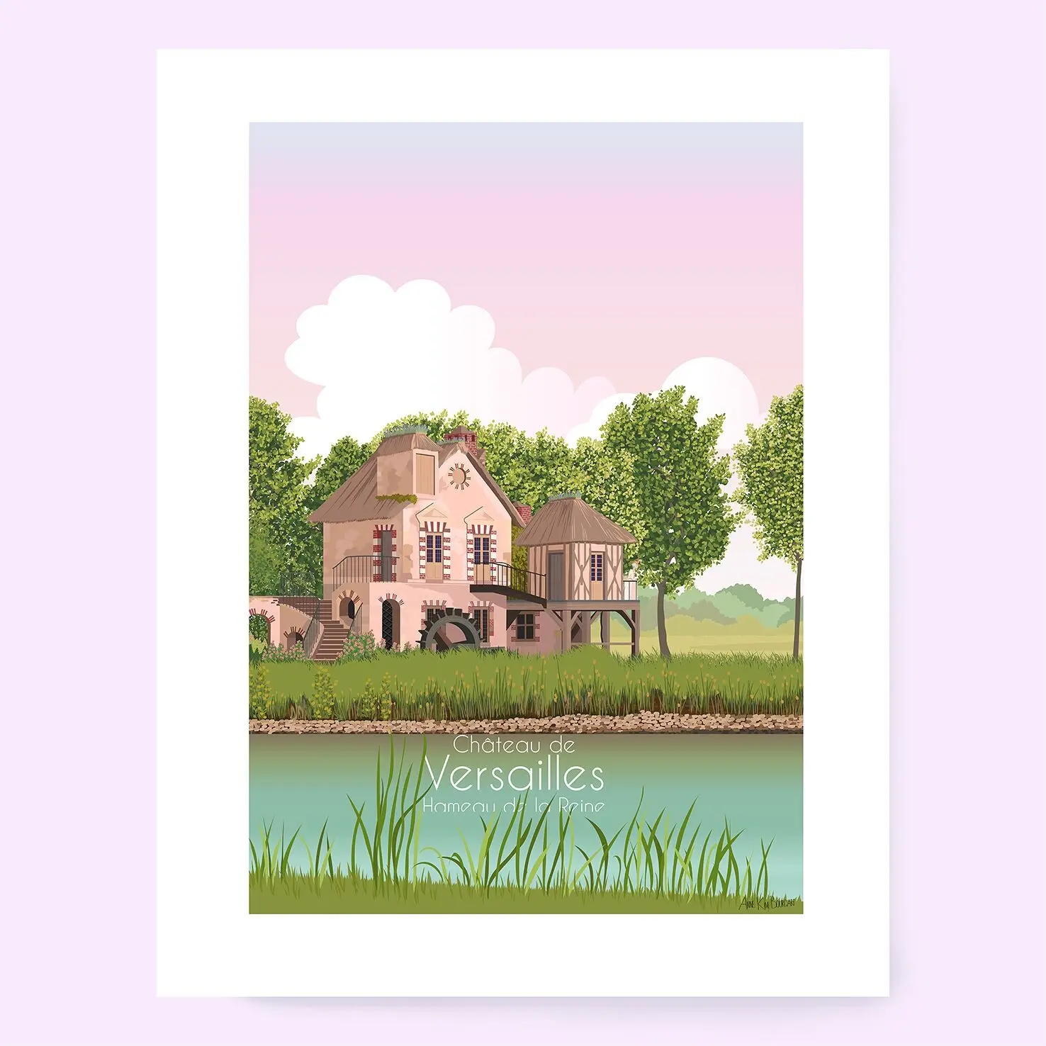 Versailles poster, Hameau du Trianon, Palace of Versailles, 3 sizes
