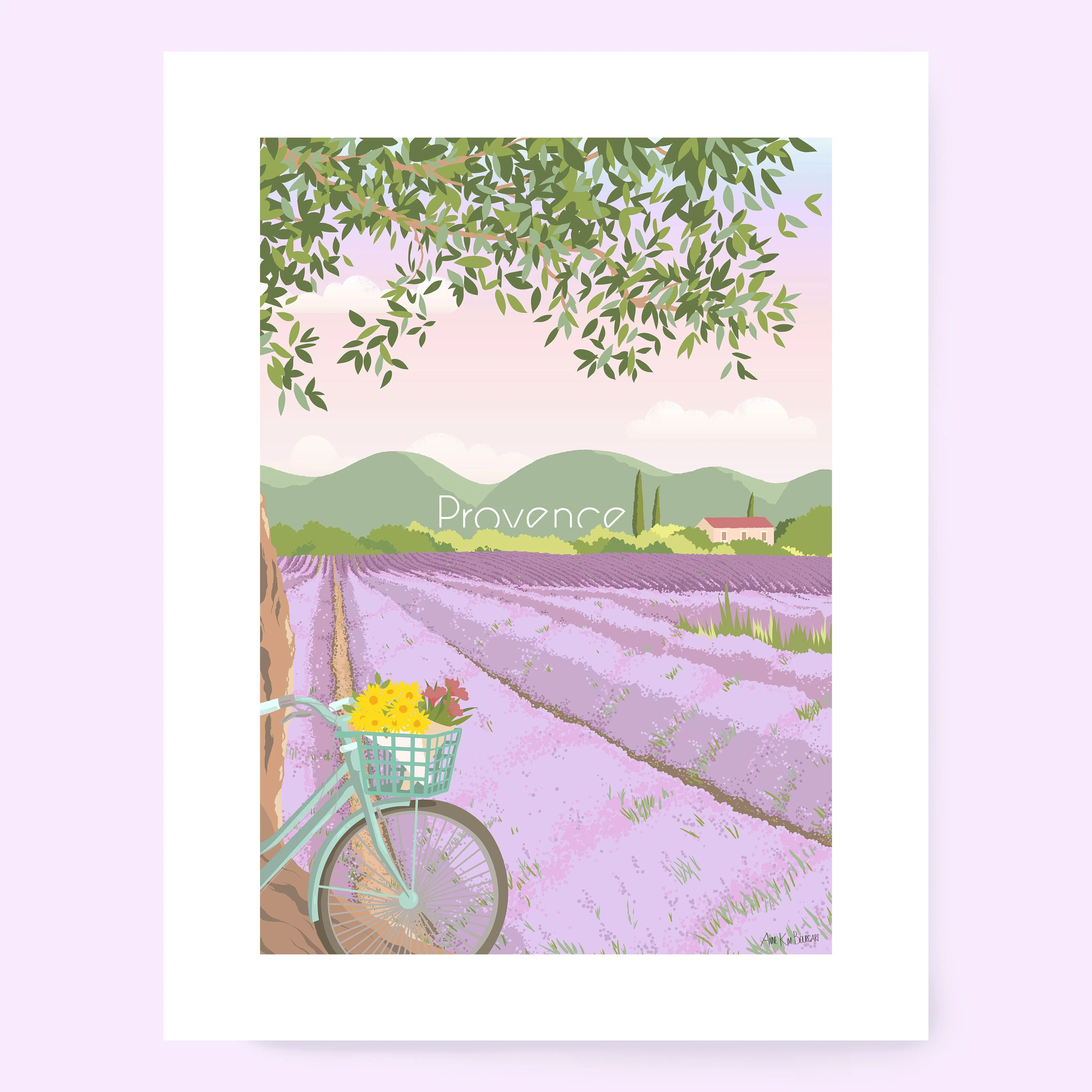 Provence poster, lavender fields poster 3 Sizes