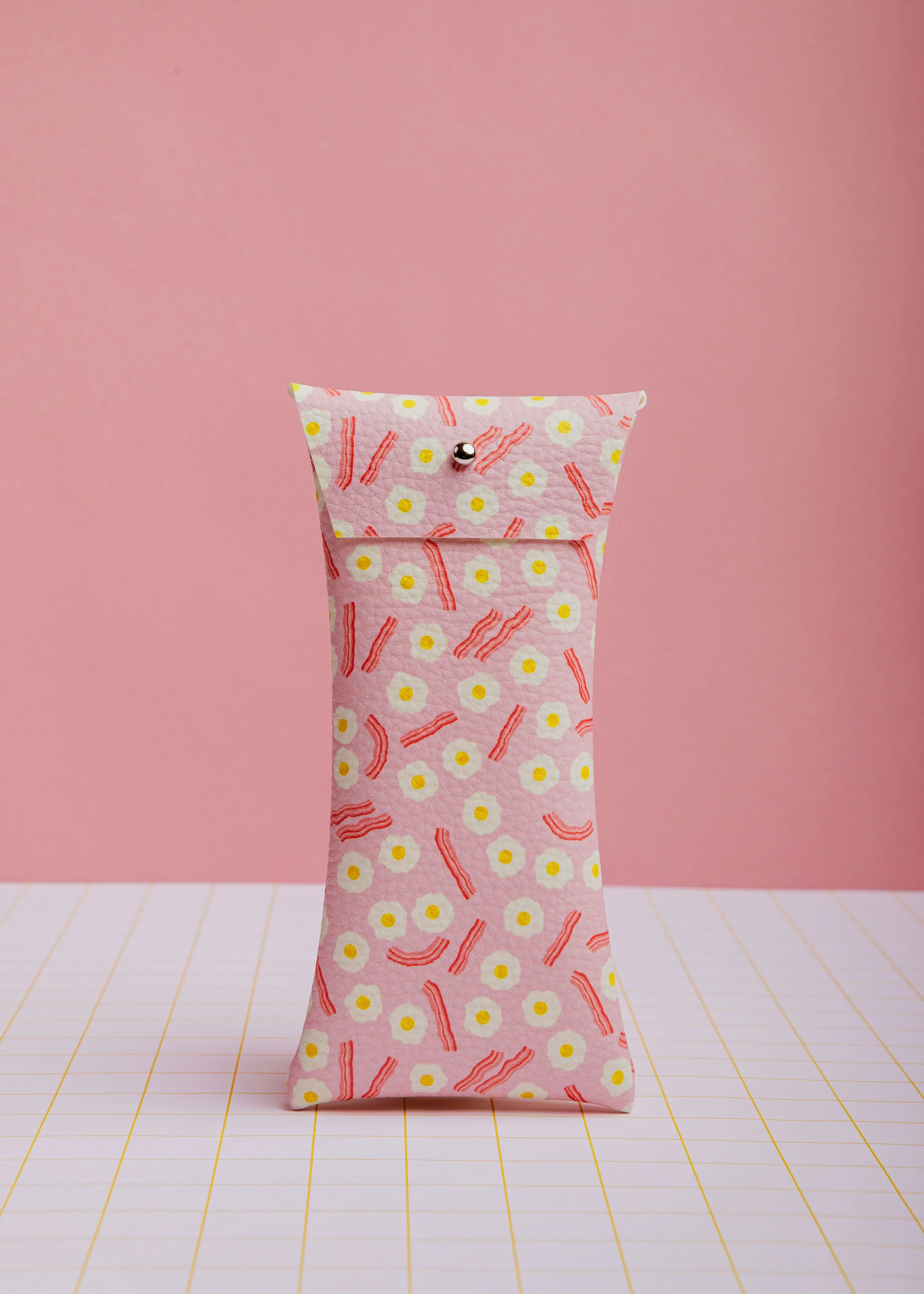 Bacon Pink Eggs Glasses Case