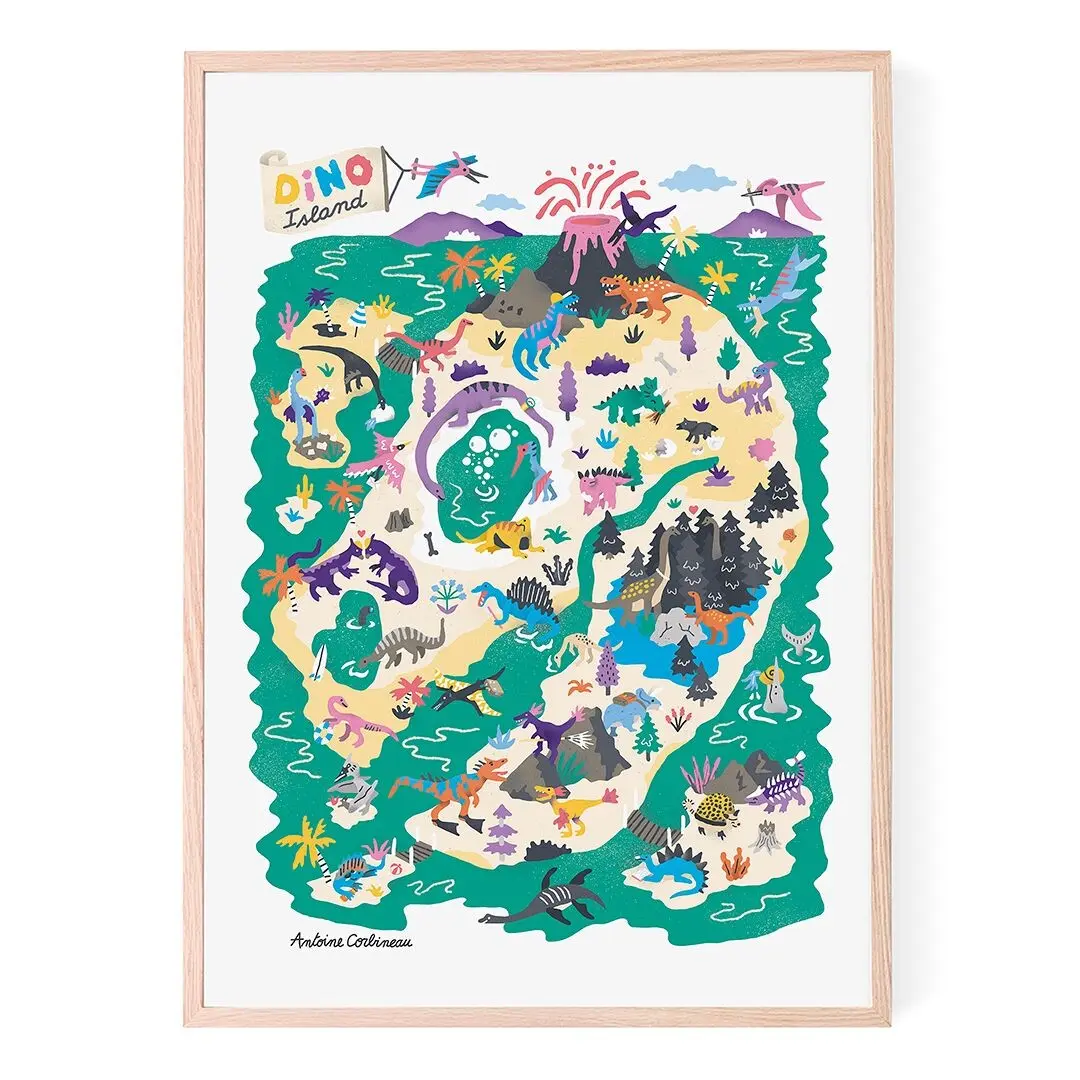 Poster - Dino Island by Antoine Corbineau