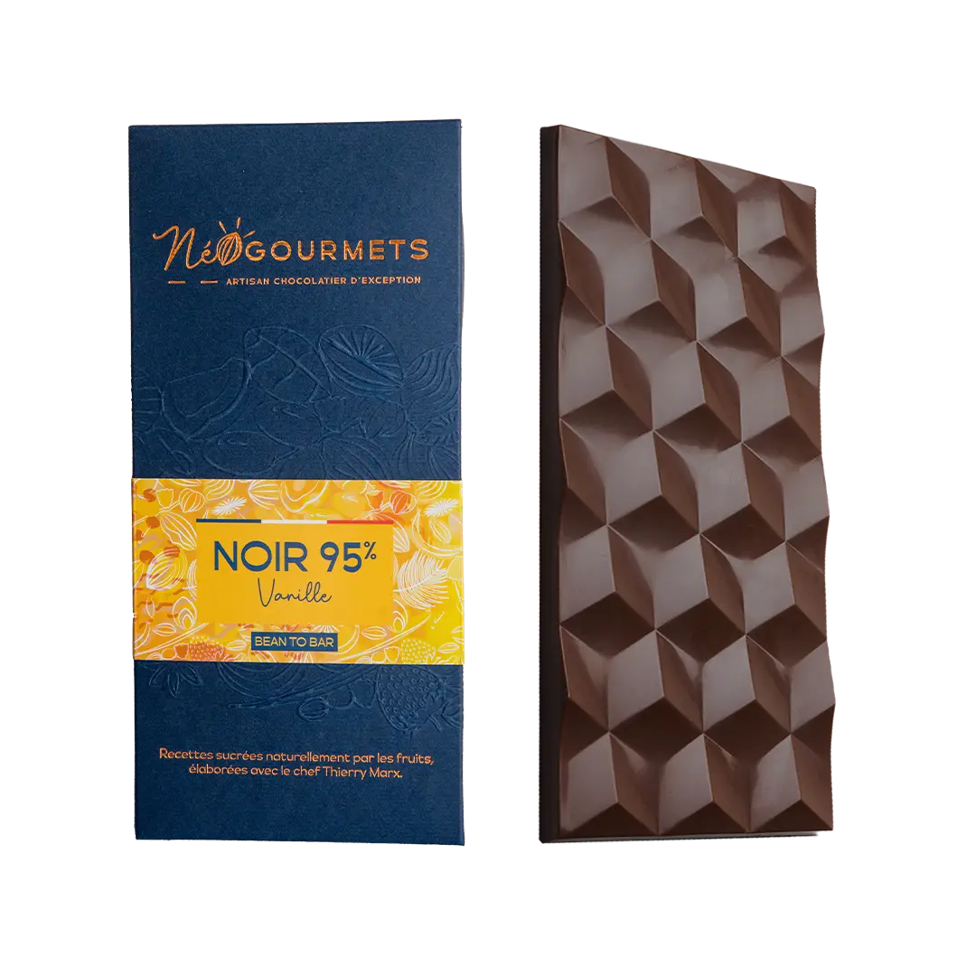 Dunkler Schokoriegel 95 % Vanille – Bio, fair gehandelt