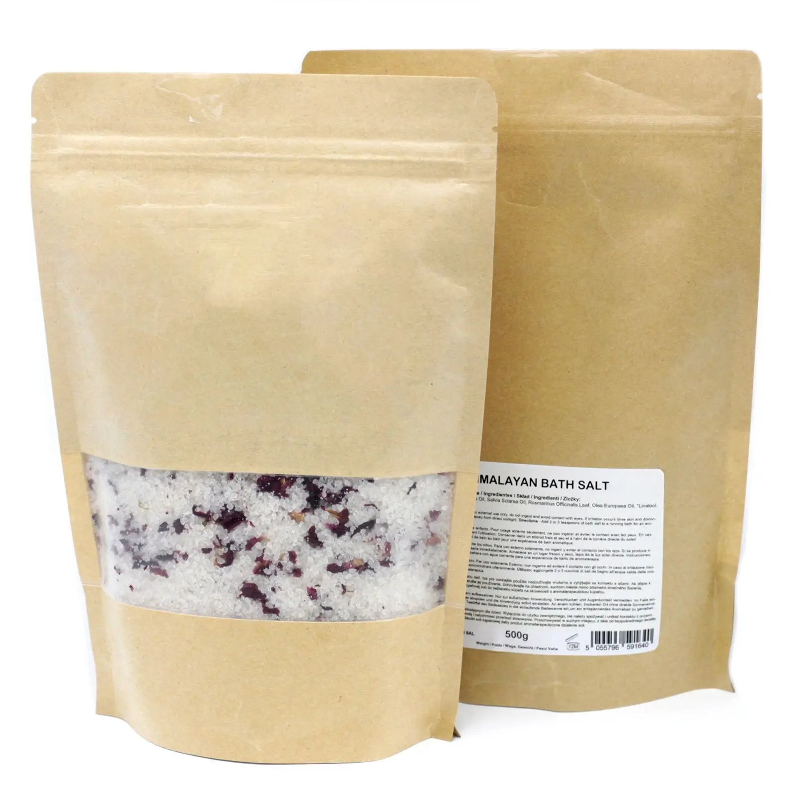 HBATHSUL-03 - Mezcla de sales de baño del Himalaya 500 g - Sensual - Etiqueta blanca - Se vende en 3 unidades por exterior