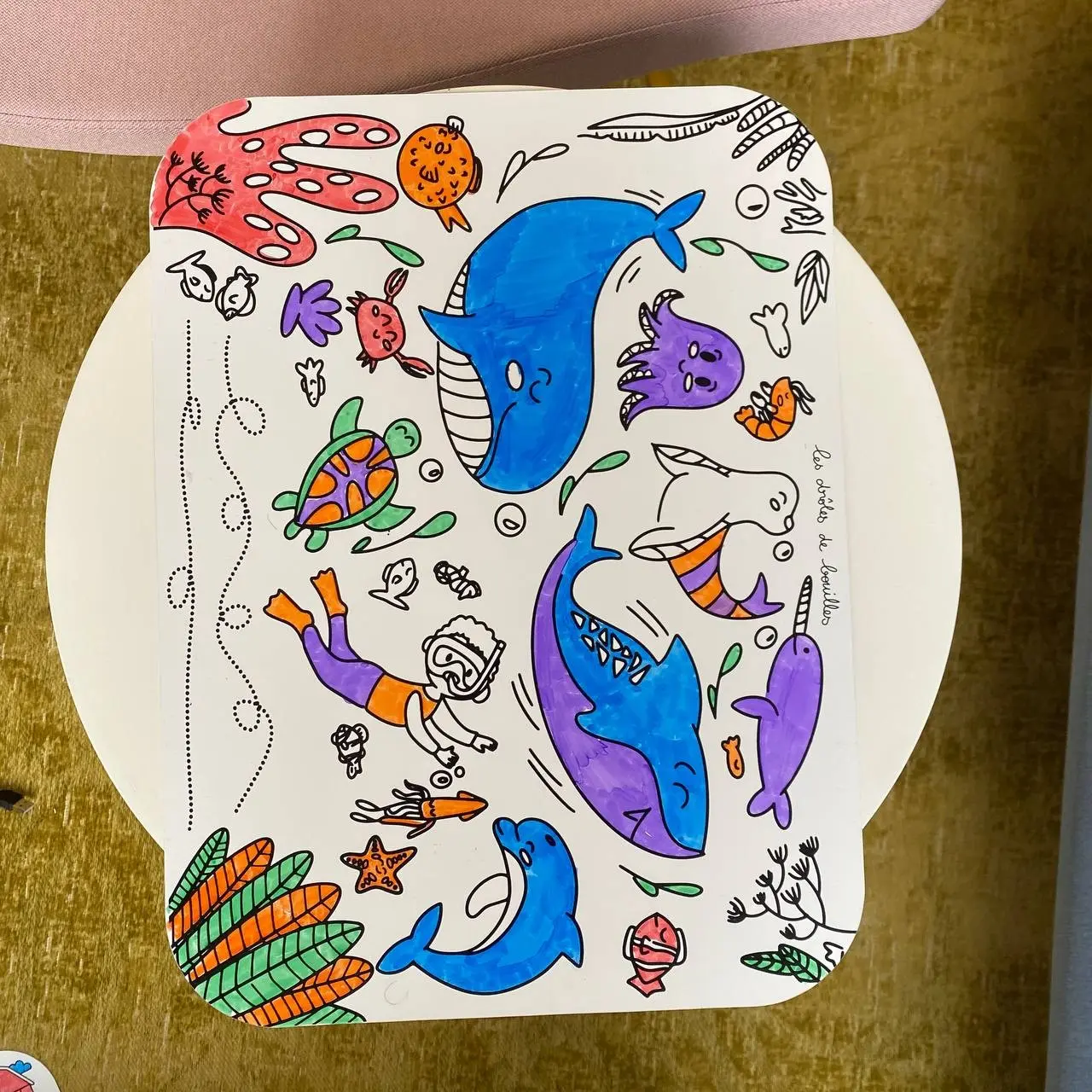 Ocean colorable placemat