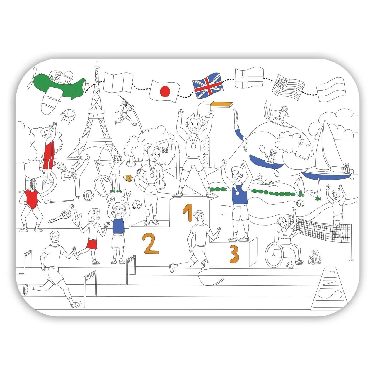 Champions coloring placemat