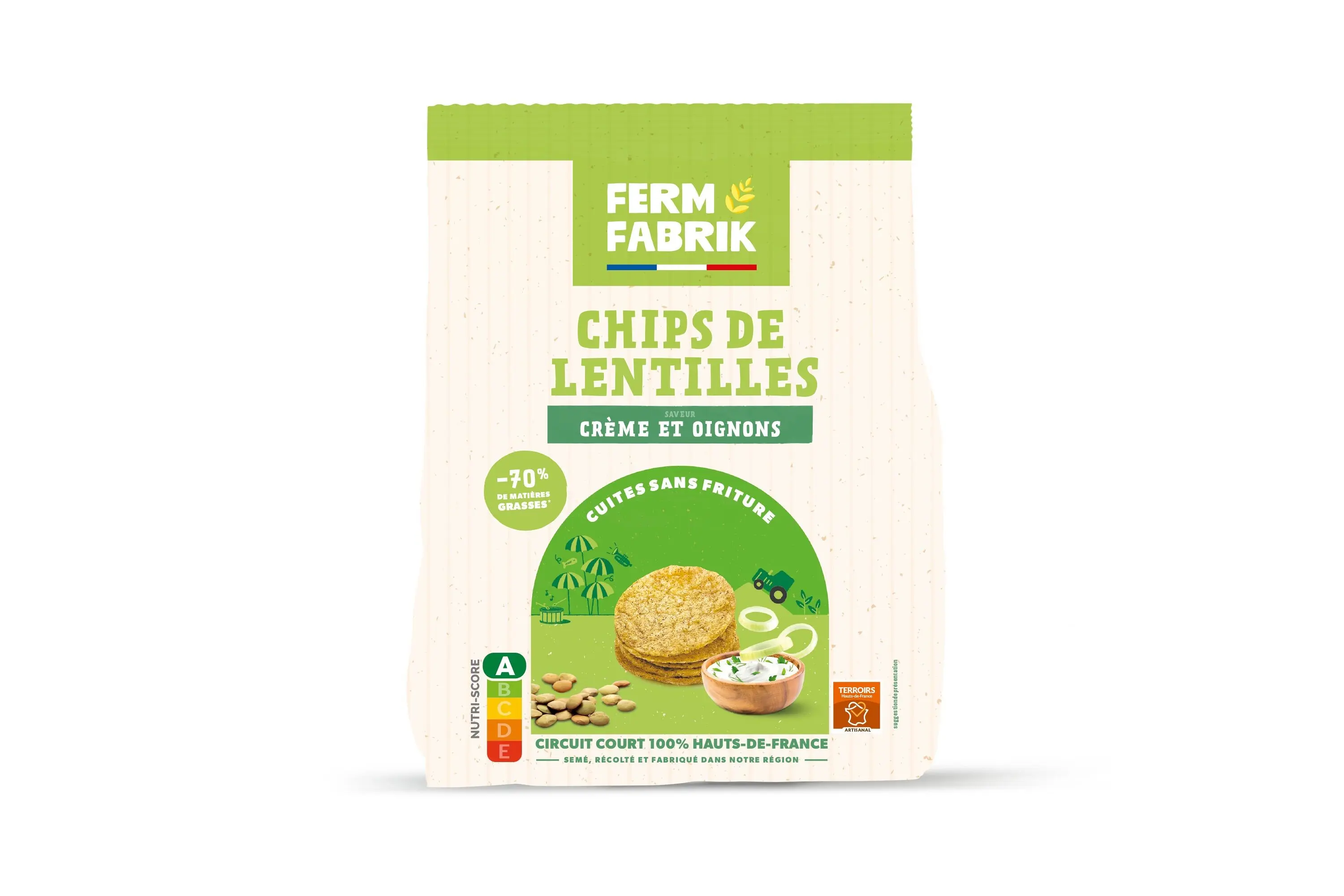 Homemade Farm Lentil Crisps - Cream Onion Flavor